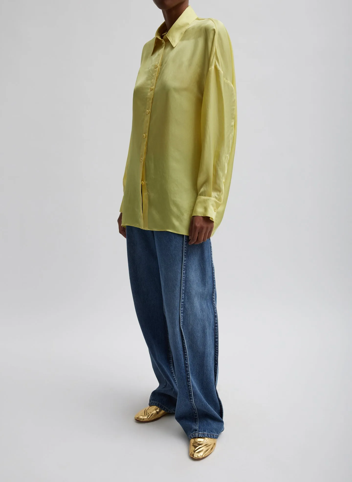 Spring Acetate Shirt With Cocoon Back sold by Tibi product image thumbnail 4