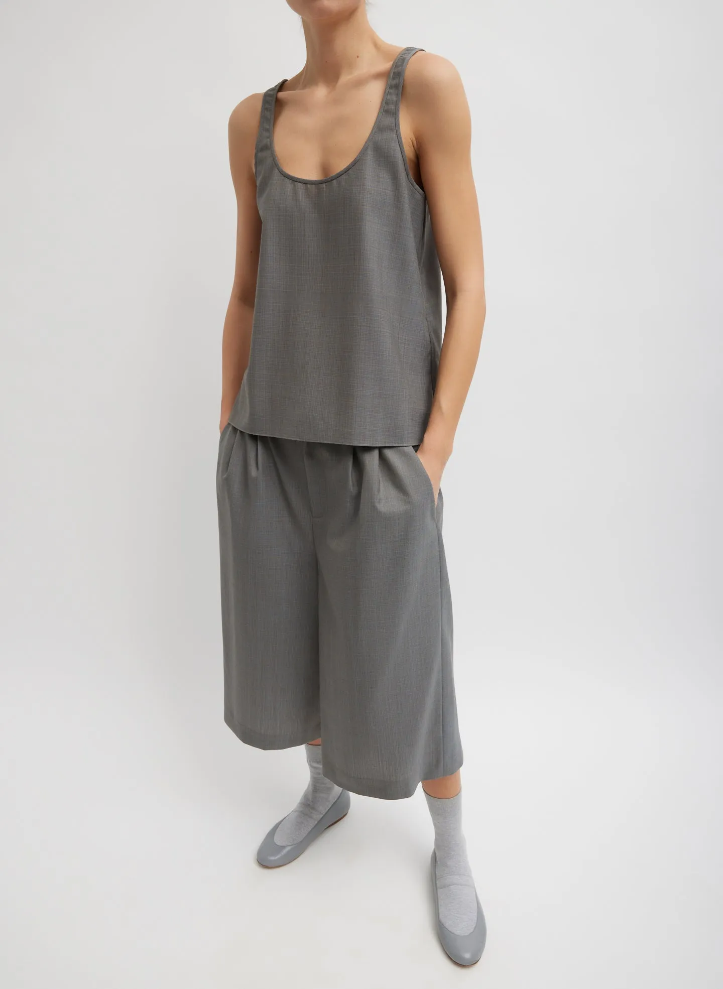Grant Suiting Fold Over Long Short sold by Tibi product image thumbnail 5