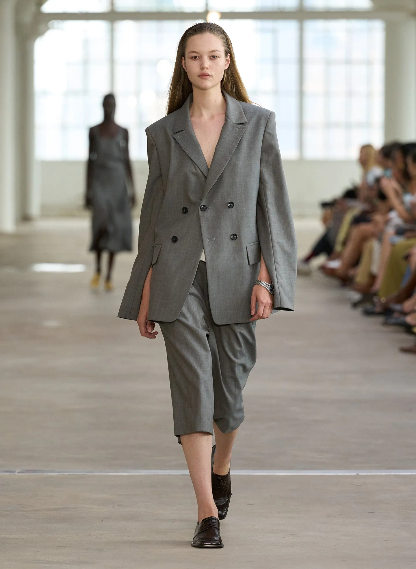 Grant Suiting Fold Over Long Short sold by Tibi product image thumbnail 2
