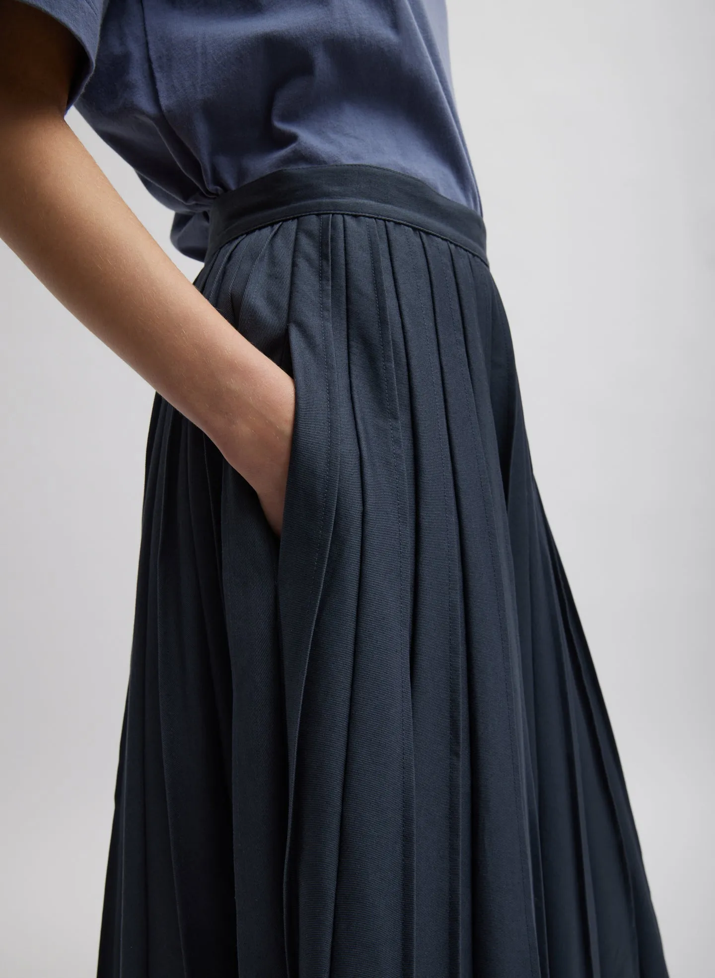 Oliver Cotton Stretch Tricotine Pintucked Skirt sold by Tibi product image thumbnail 4