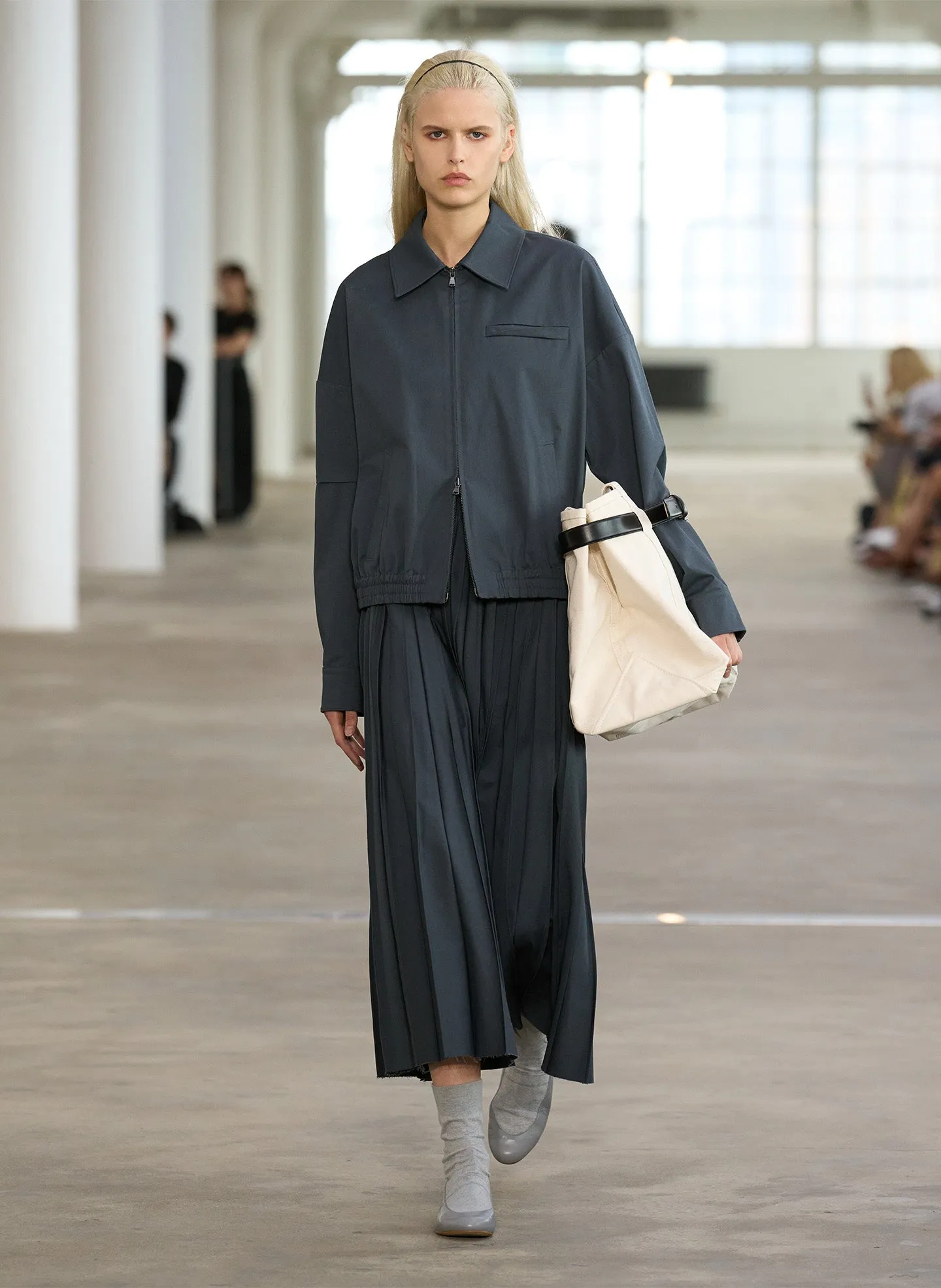 Oliver Cotton Stretch Tricotine Pintucked Skirt sold by Tibi product image thumbnail 2