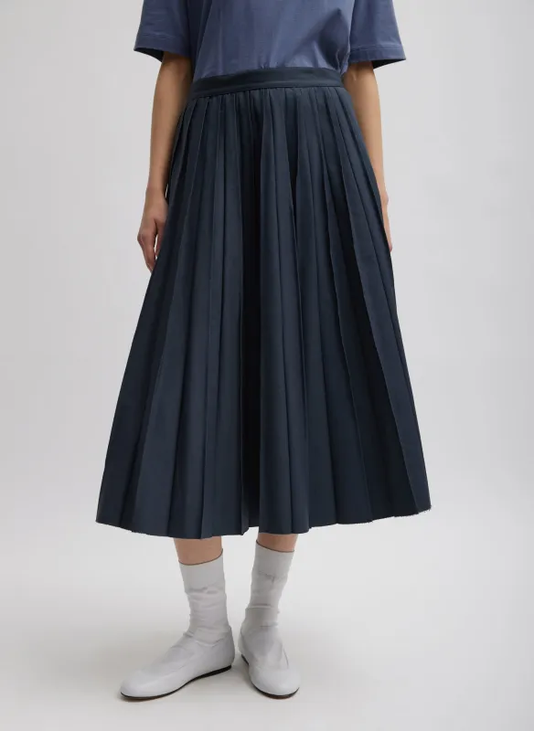 Oliver Cotton Stretch Tricotine Pintucked Skirt made by Tibi
