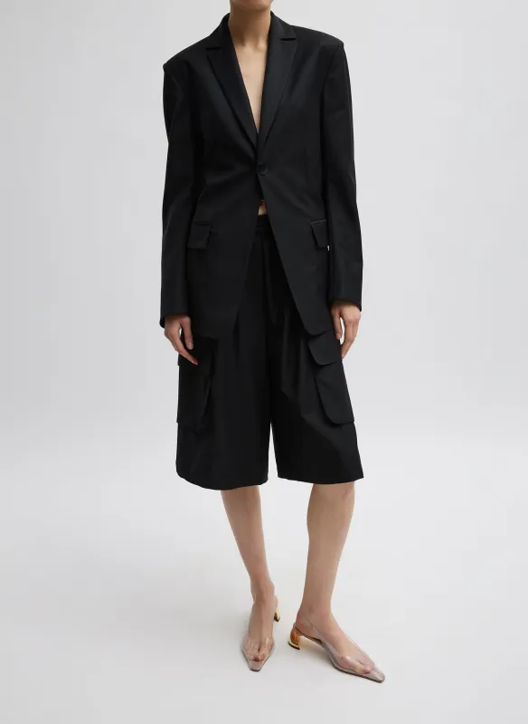 Tropical Wool Relaxed Cargo Short made by Tibi