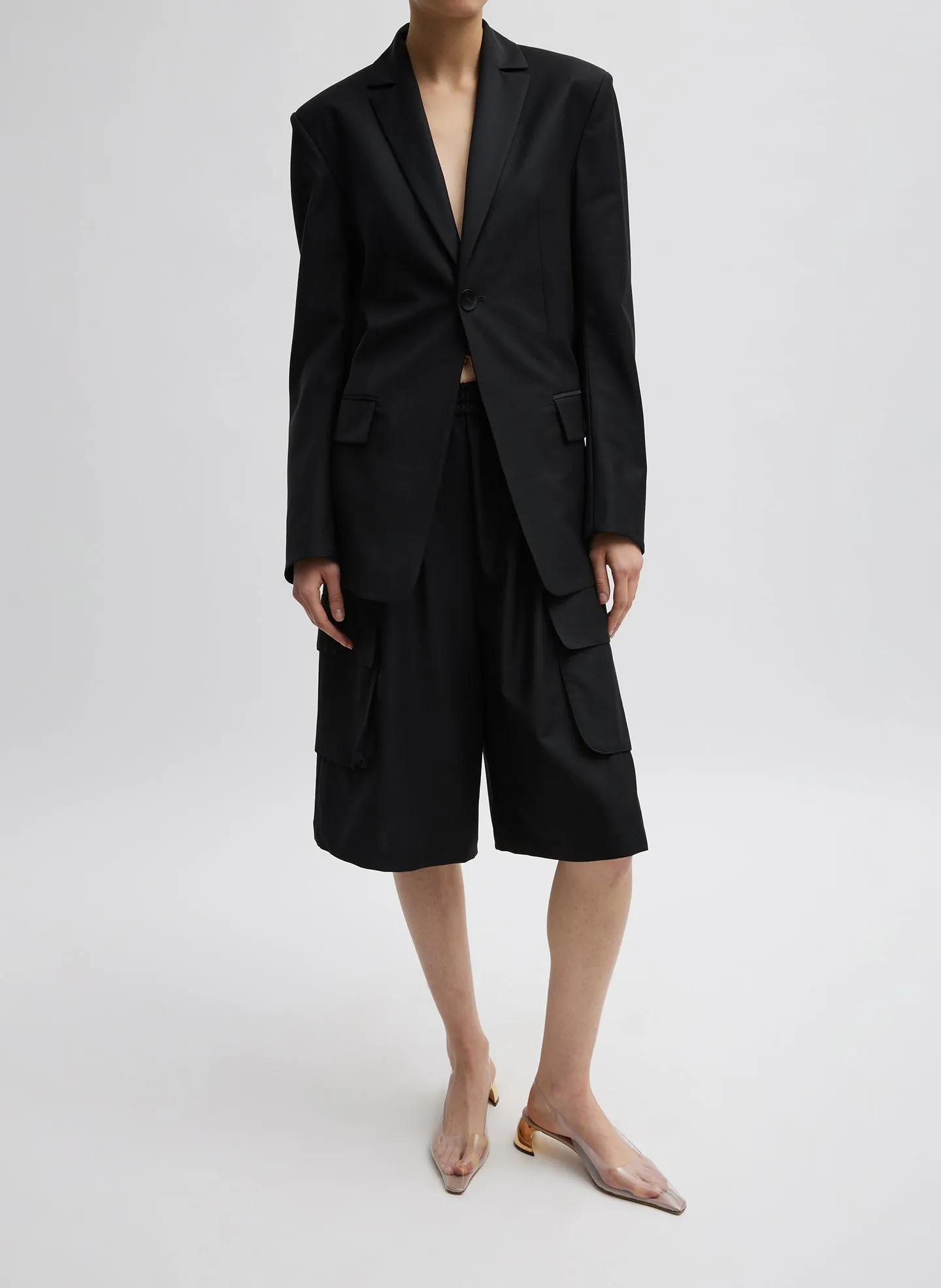 Tropical Wool Relaxed Cargo Short sold by Tibi