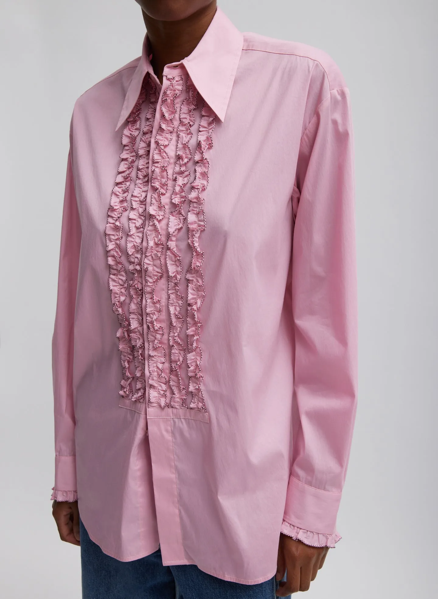 Light Weight Cotton Nylon Easy Tuxedo Shirt sold by Tibi