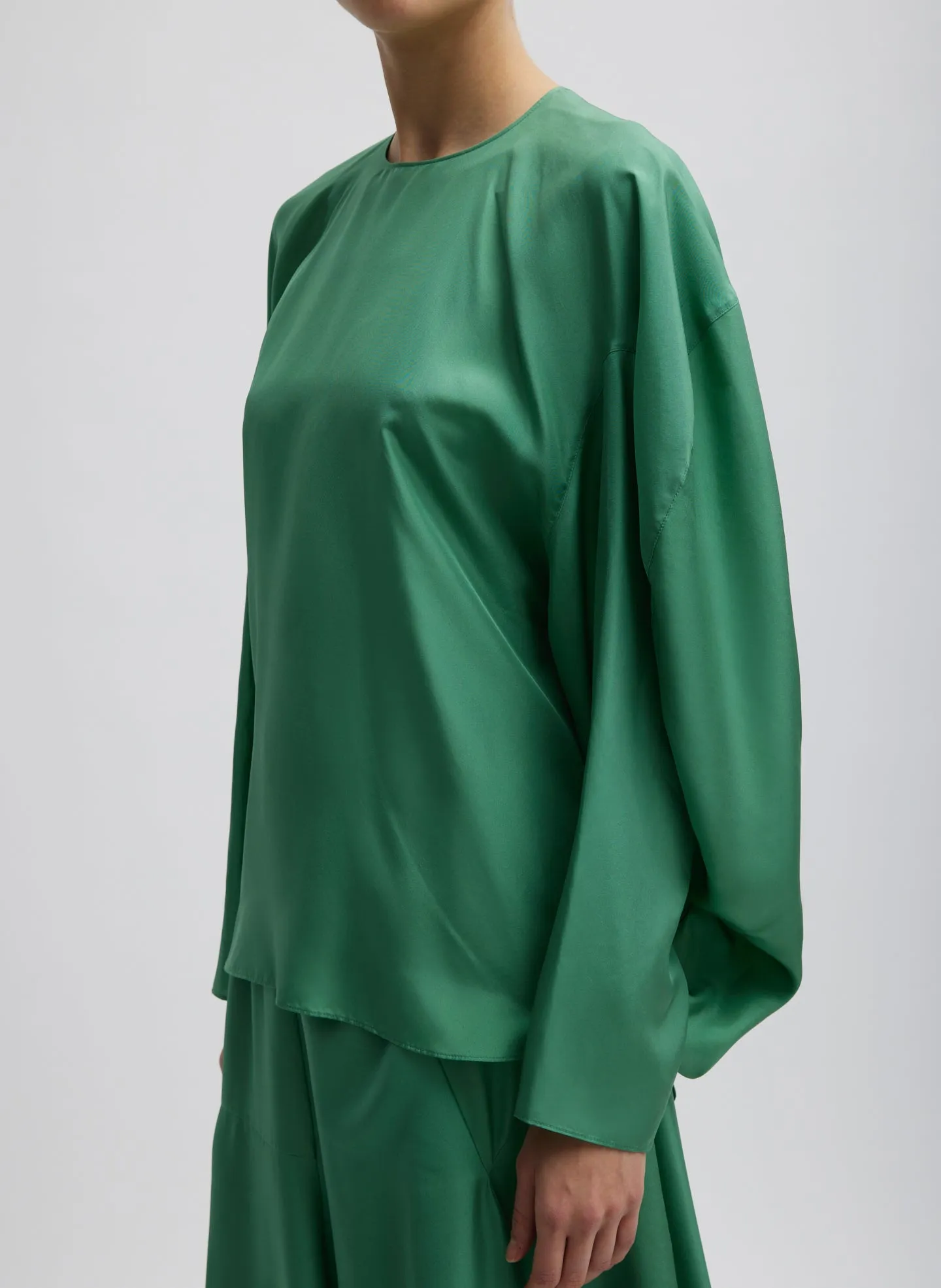 Silk Habutai Circular Top sold by Tibi