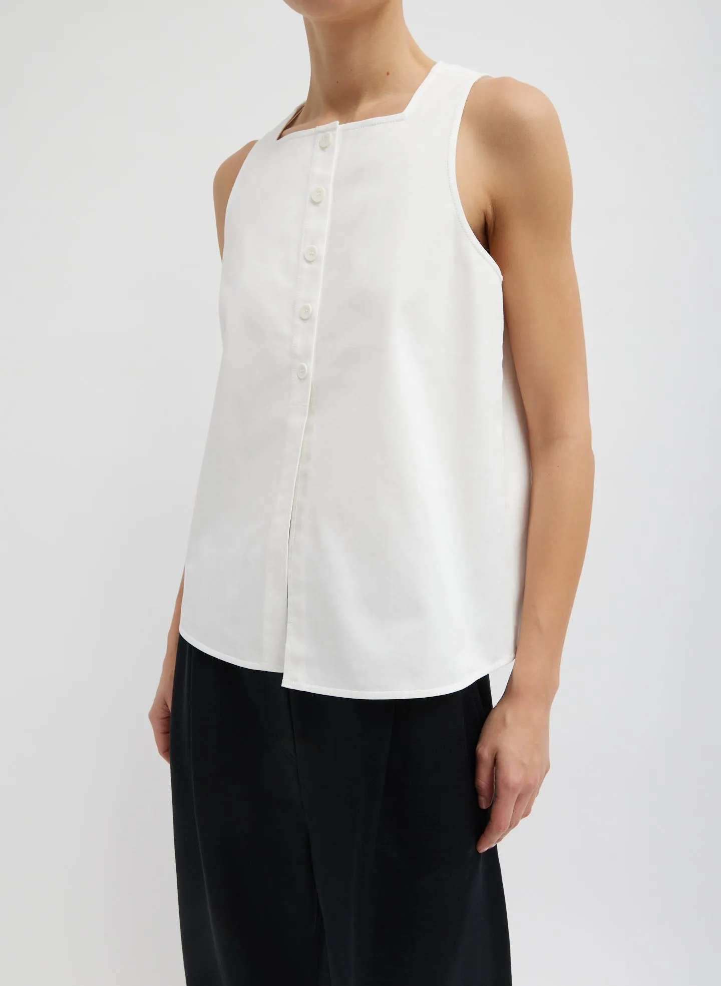 Chino Slit Front Sleeveless Top sold by Tibi