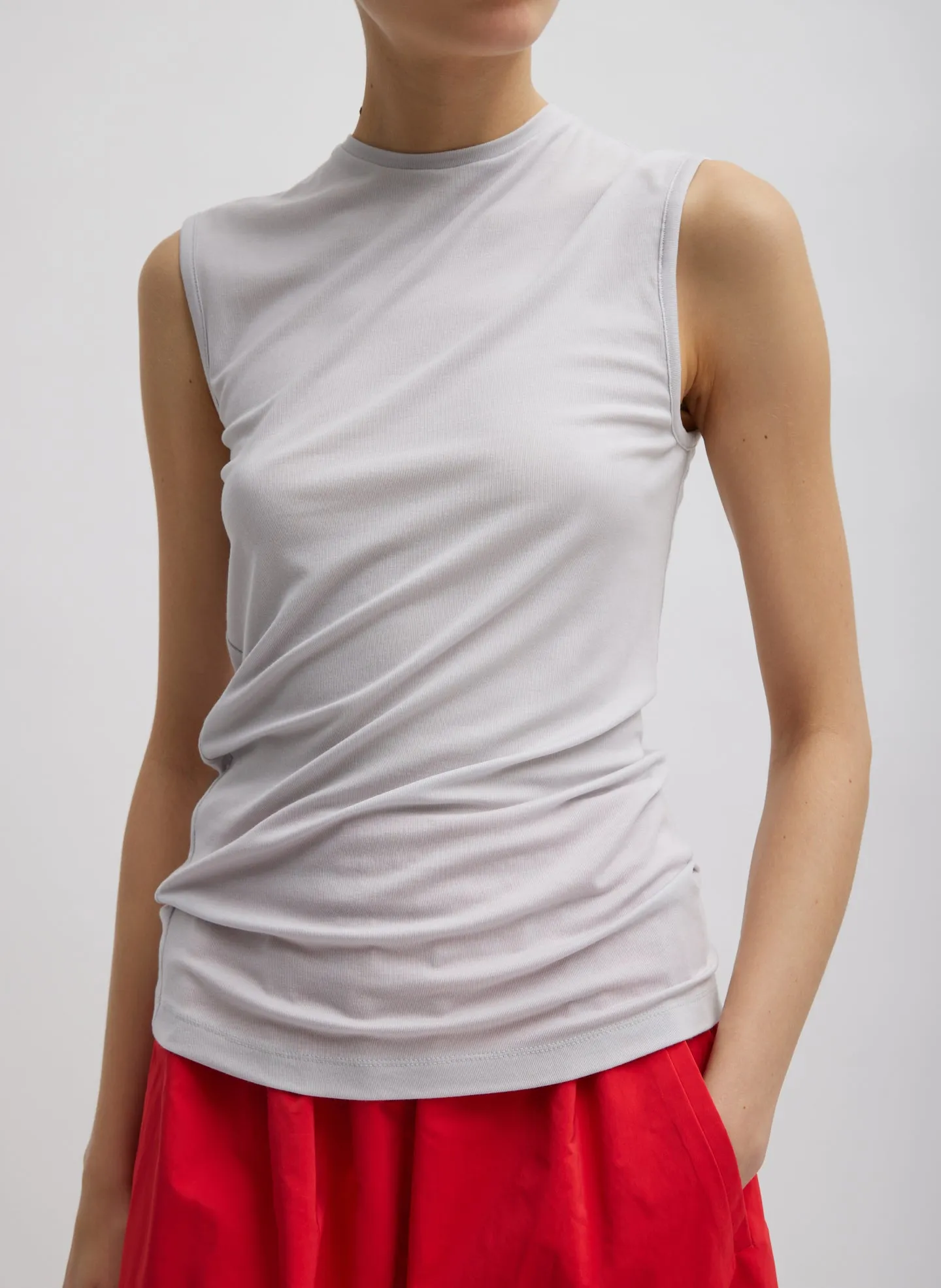 Tencel Knit Twisted Seam Tank sold by Tibi