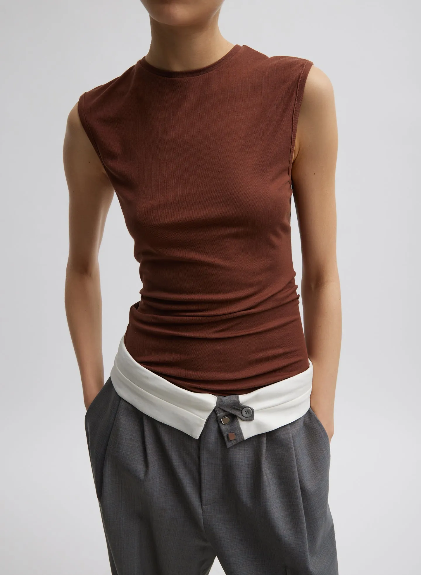 Grant Suiting Fold Over Trouser sold by Tibi product image thumbnail 3
