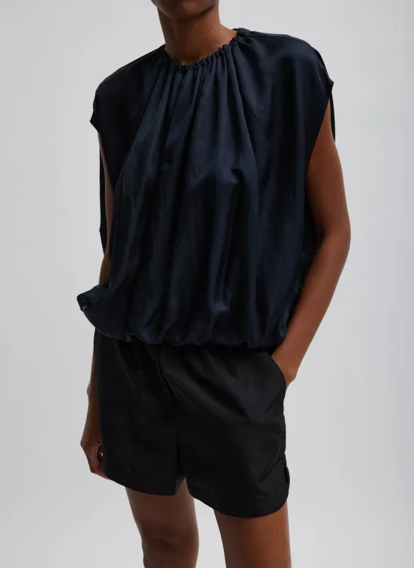 Spring Acetate Shirred Neck Circular Top sold by Tibi