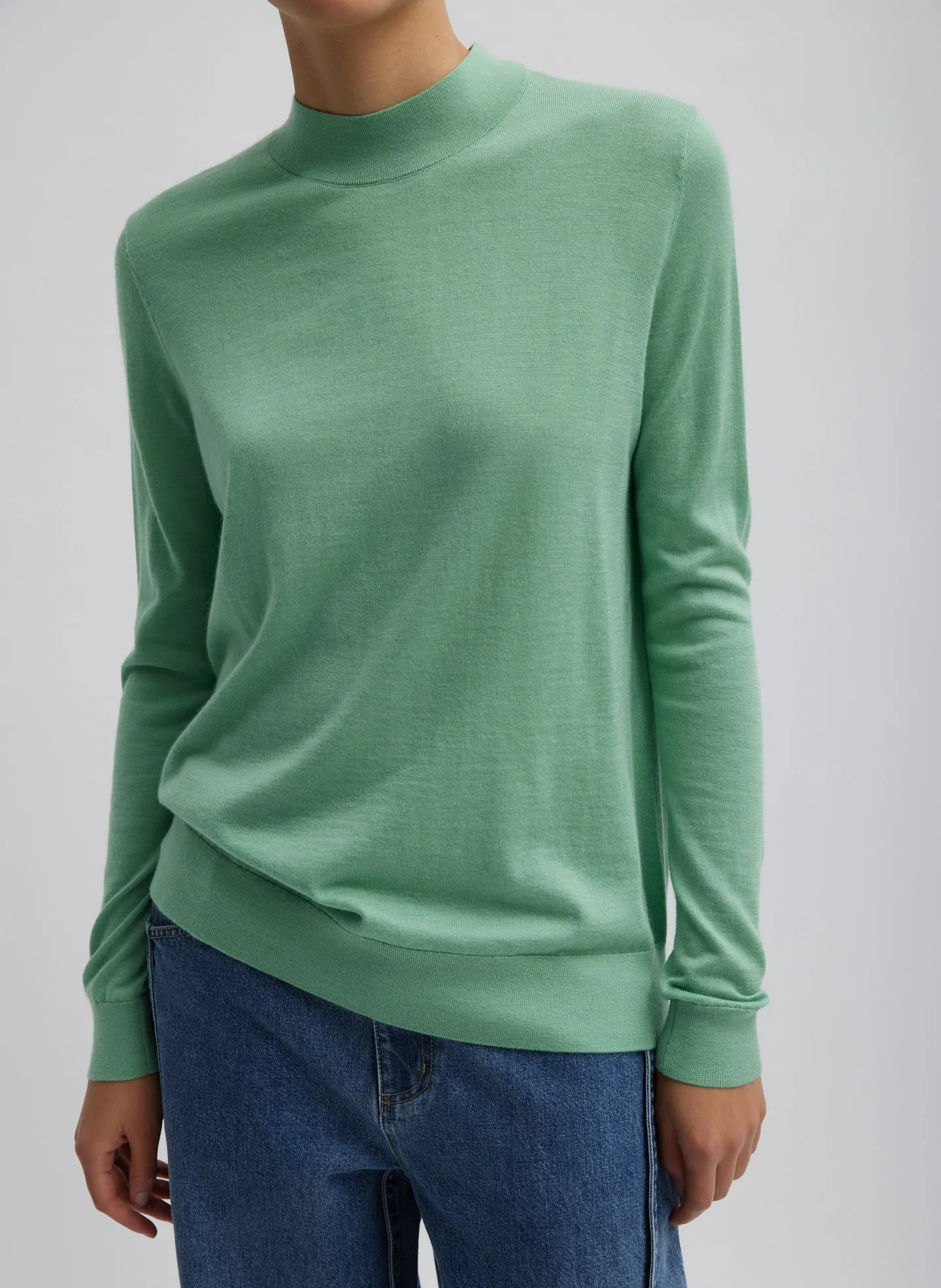Cashmere Silk Blend Mock Neck Easy Sweater sold by Tibi