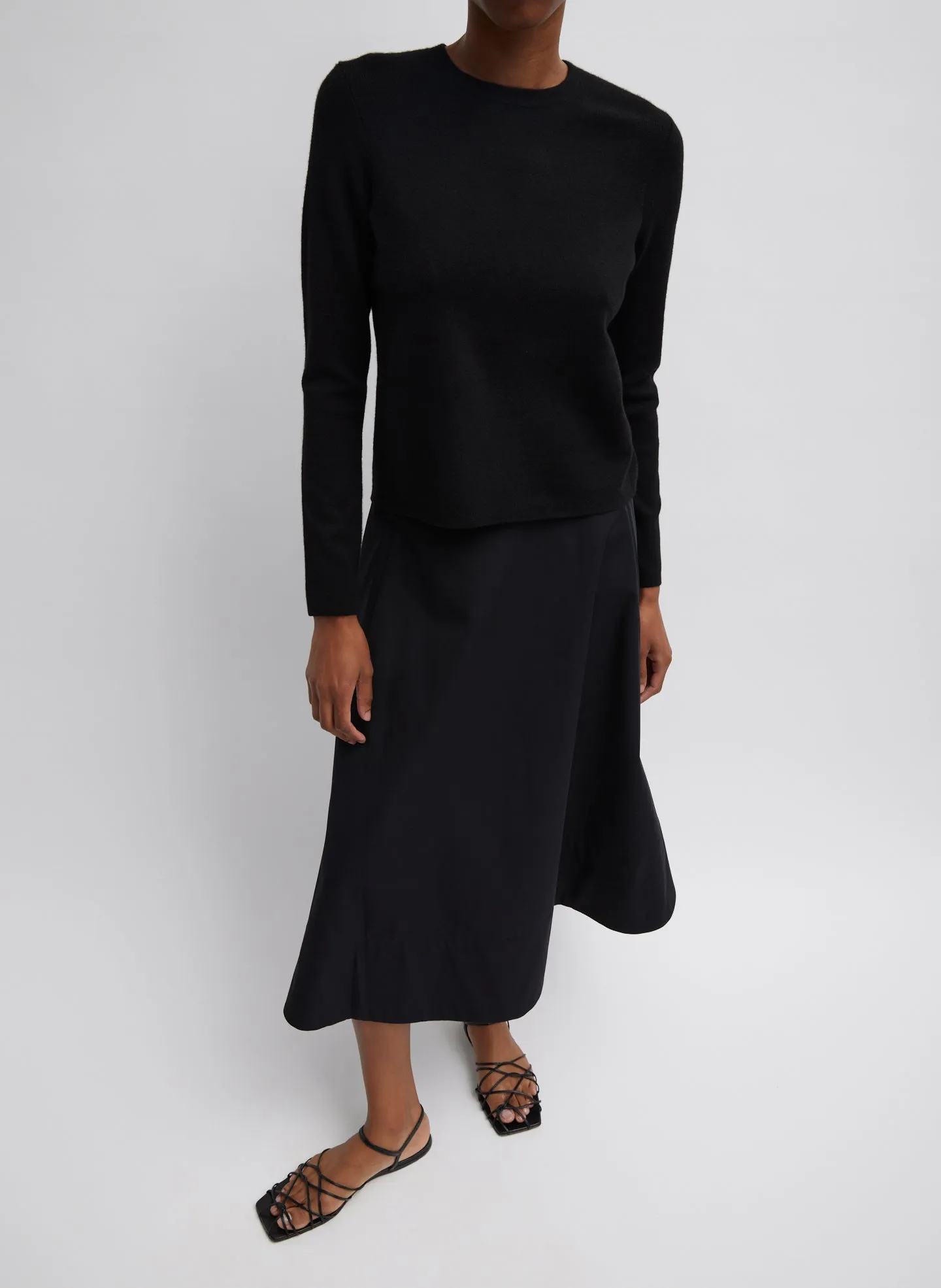 Compact Stretch Cashmere Long Sleeve Open Back Sweater sold by Tibi product image thumbnail 3