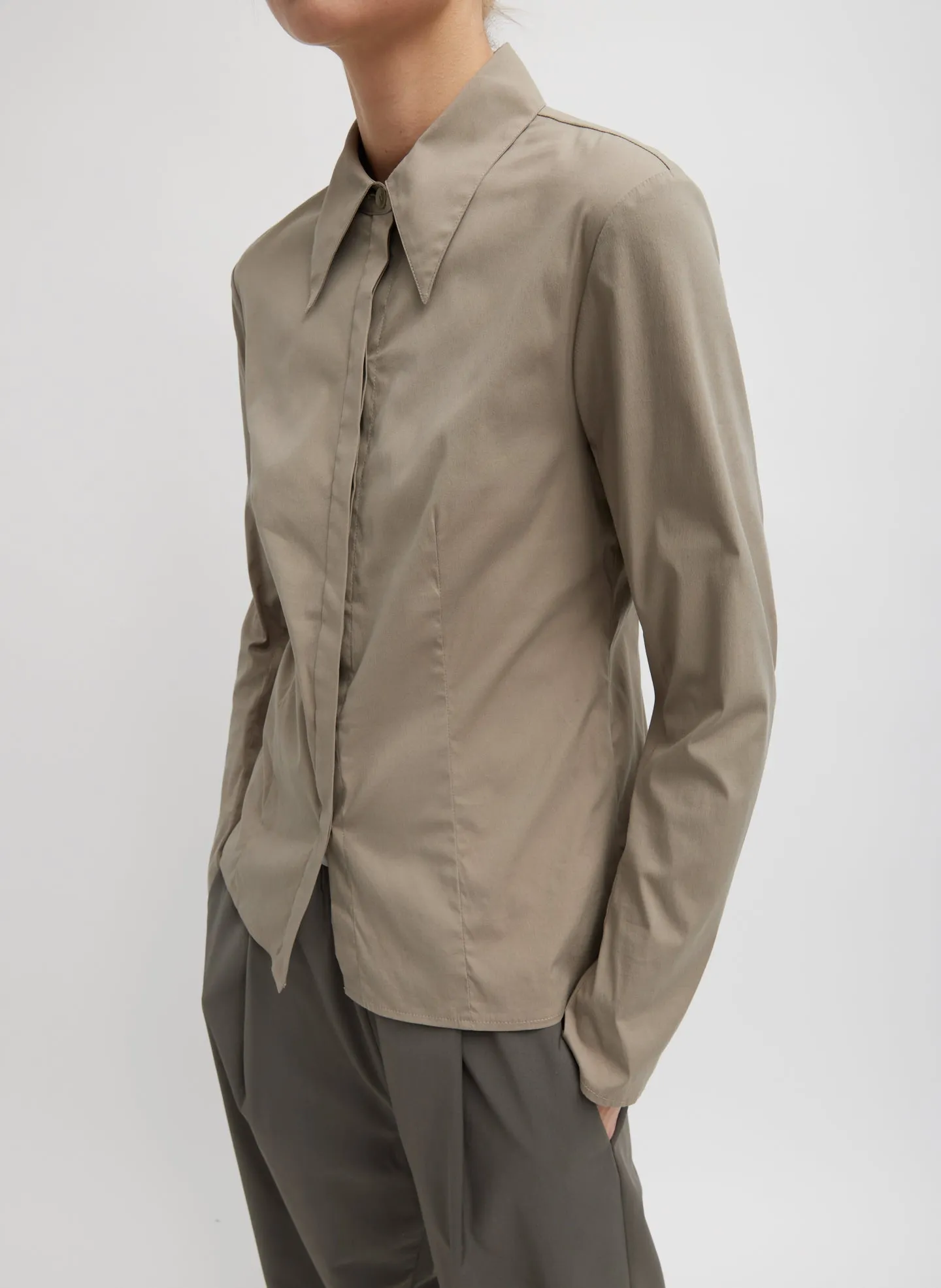 Stretch Cotton Nylon Circular Sleeve Shirt sold by Tibi