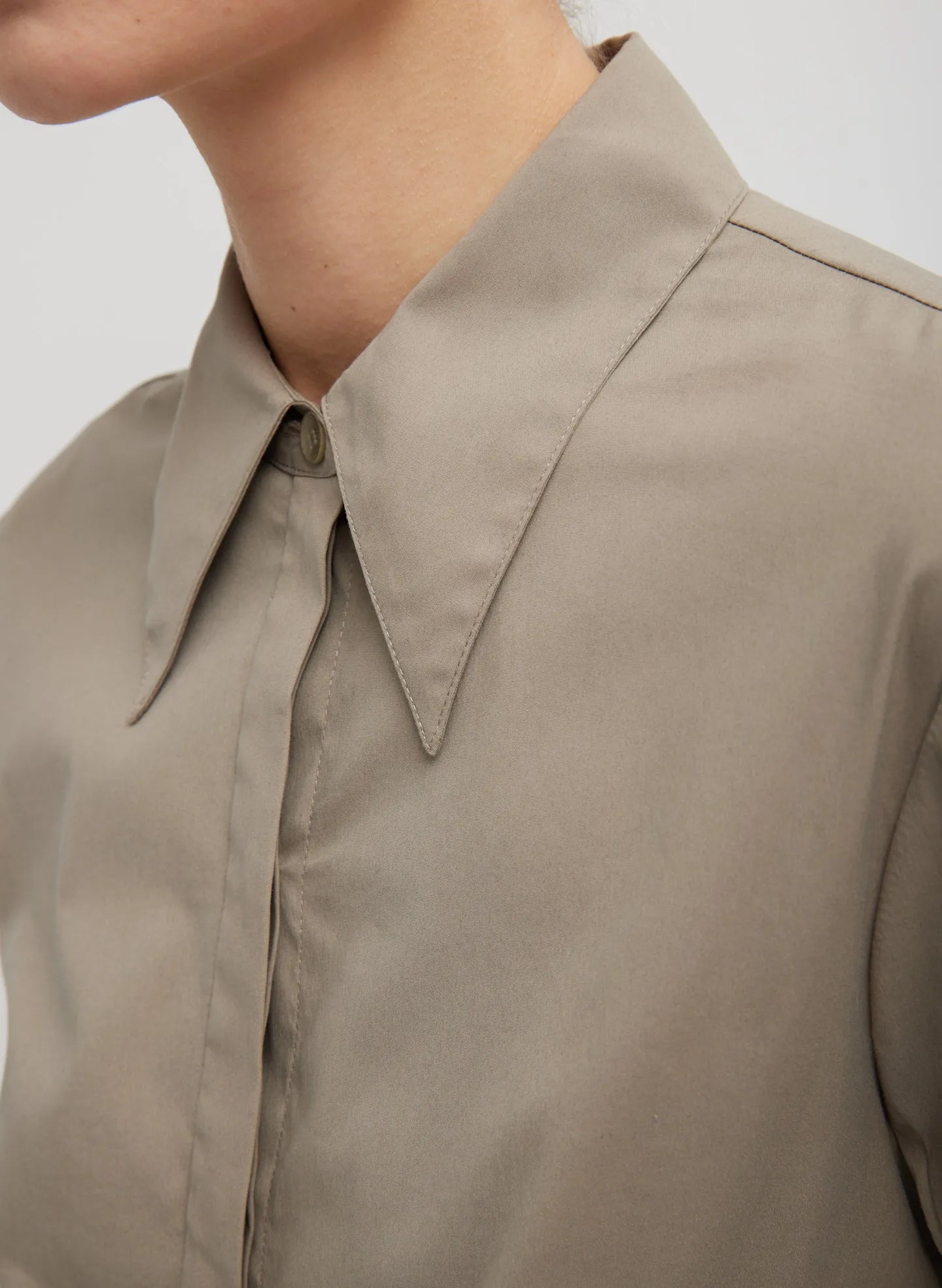 Stretch Cotton Nylon Circular Sleeve Shirt sold by Tibi product image thumbnail 4