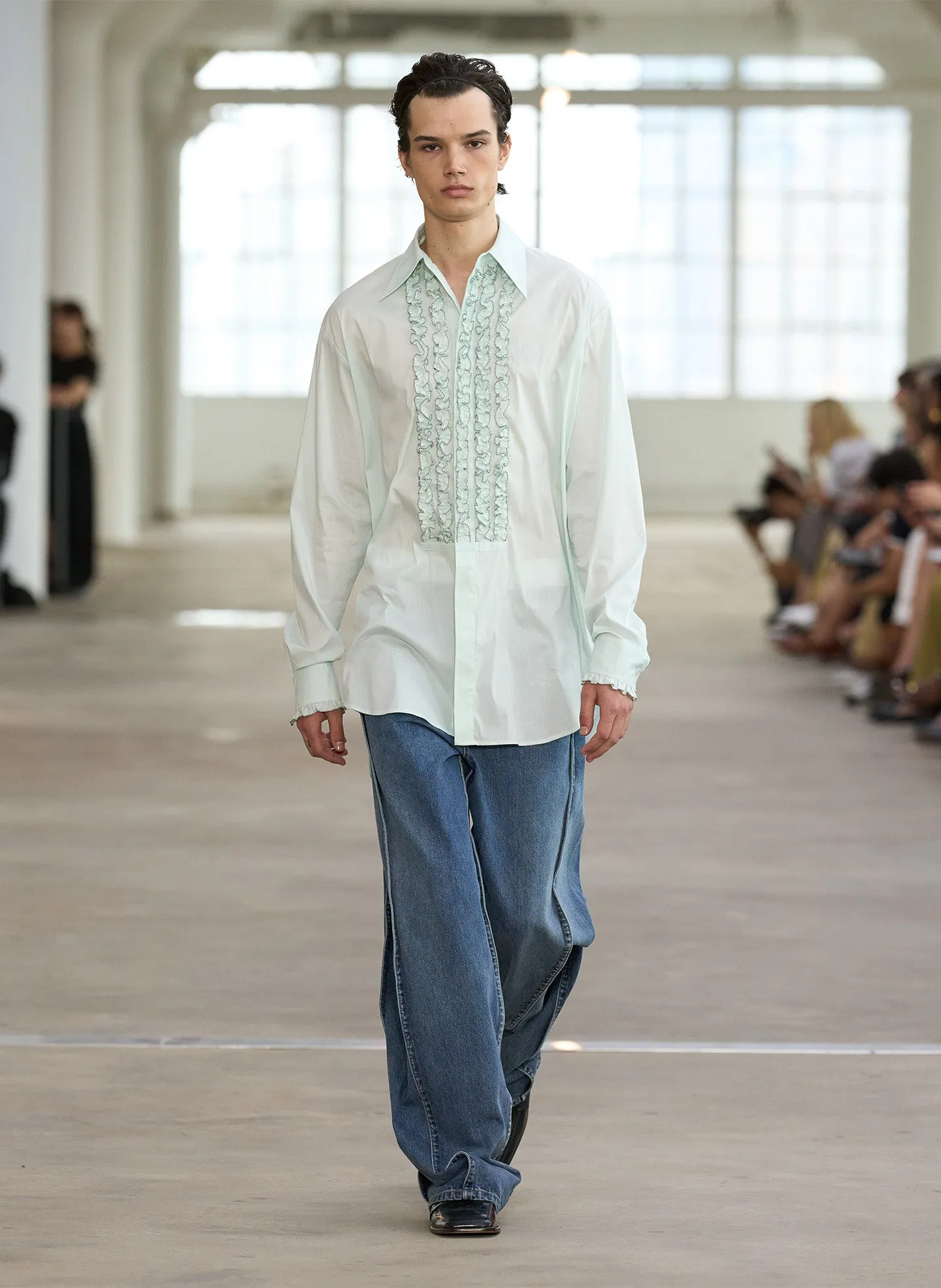 Light Weight Cotton Nylon Easy Tuxedo Shirt sold by Tibi product image thumbnail 2