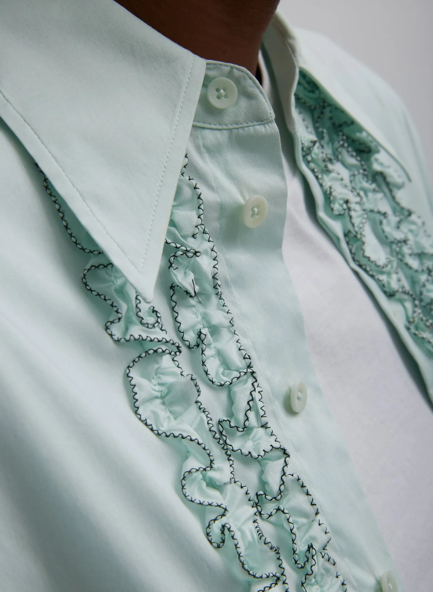 Light Weight Cotton Nylon Easy Tuxedo Shirt sold by Tibi product image thumbnail 5