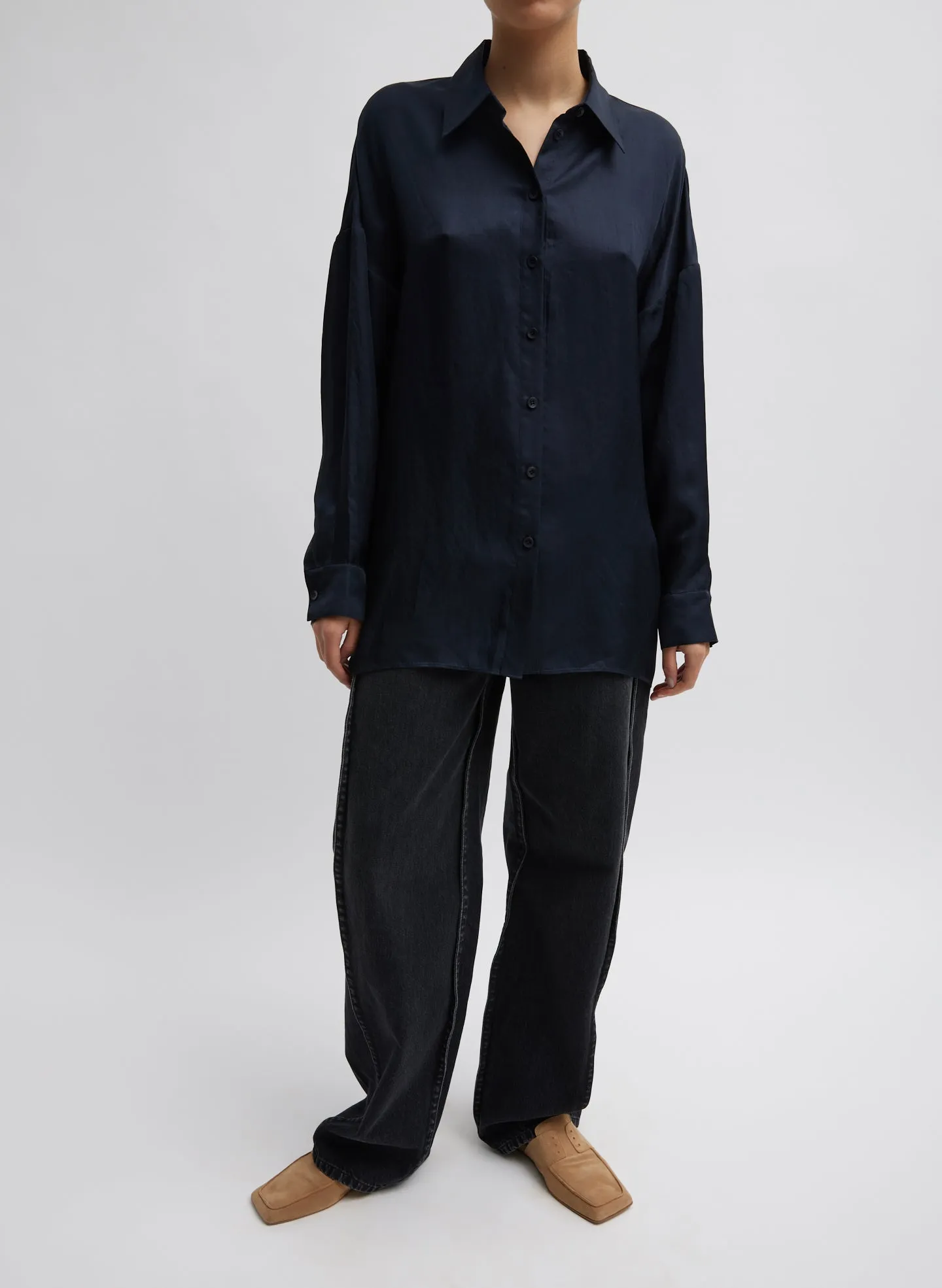 Spring Acetate Shirt With Cocoon Back sold by Tibi product image thumbnail 5
