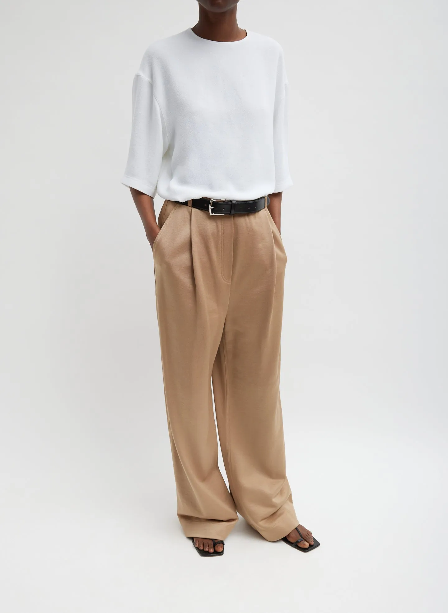 Silk Terry Pleated Pull On Pant sold by Tibi product image thumbnail 5