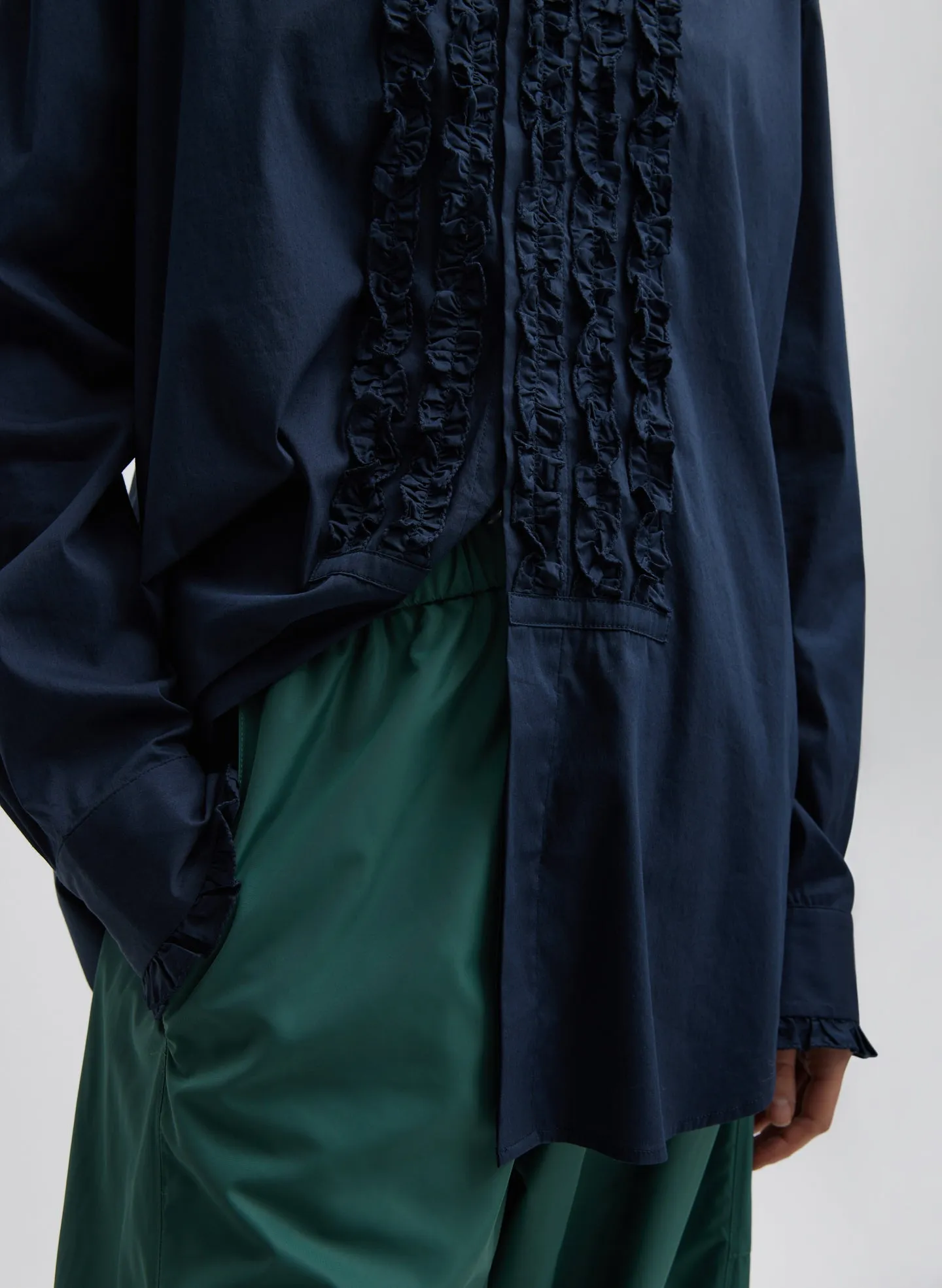 Light Weight Cotton Nylon Easy Tuxedo Shirt sold by Tibi product image thumbnail 4