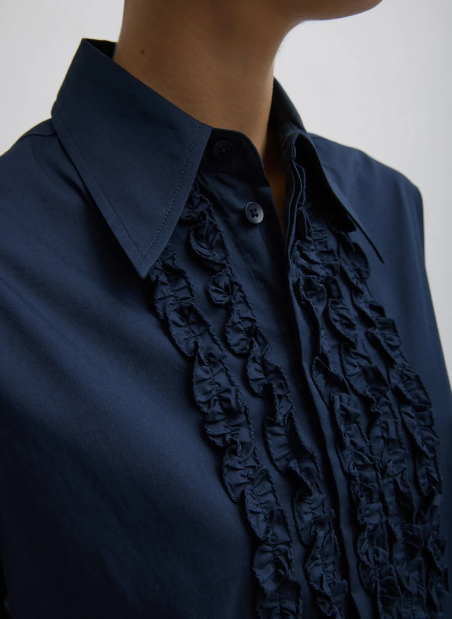 Light Weight Cotton Nylon Easy Tuxedo Shirt sold by Tibi product image thumbnail 3