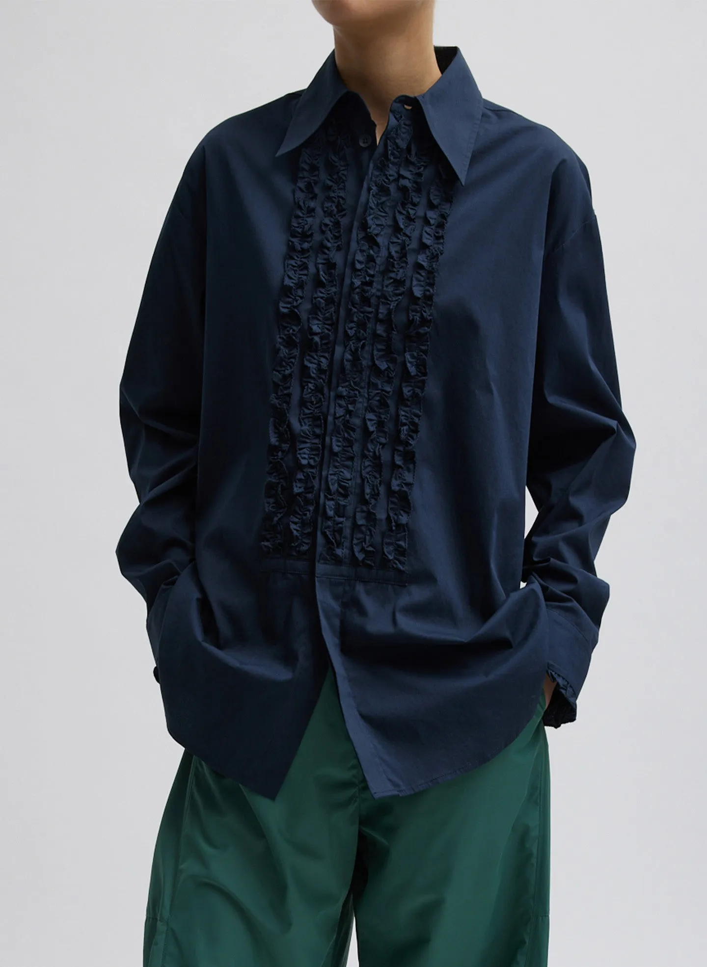 Light Weight Cotton Nylon Easy Tuxedo Shirt sold by Tibi