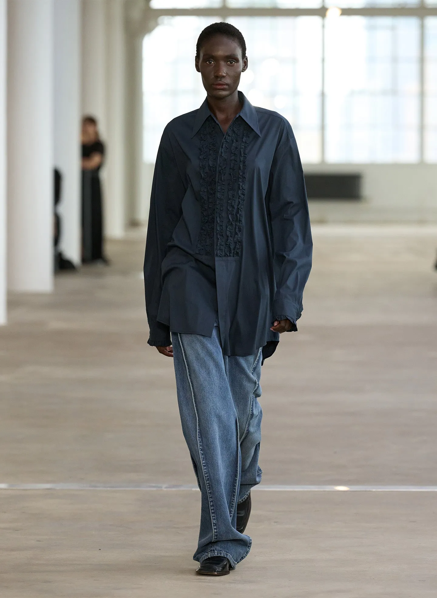 Light Weight Cotton Nylon Easy Tuxedo Shirt sold by Tibi product image thumbnail 2