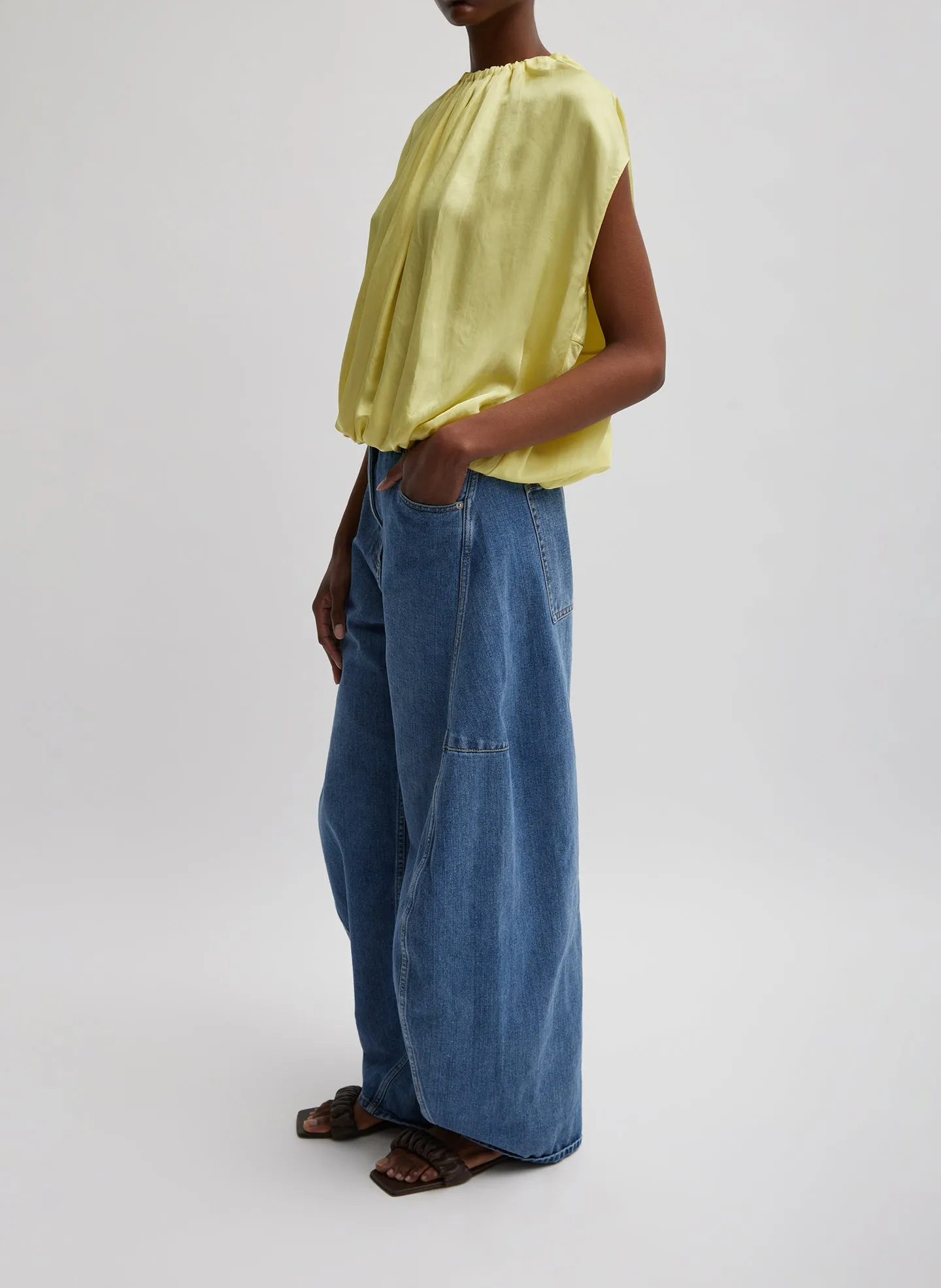 Spring Acetate Shirred Neck Circular Top sold by Tibi product image thumbnail 4