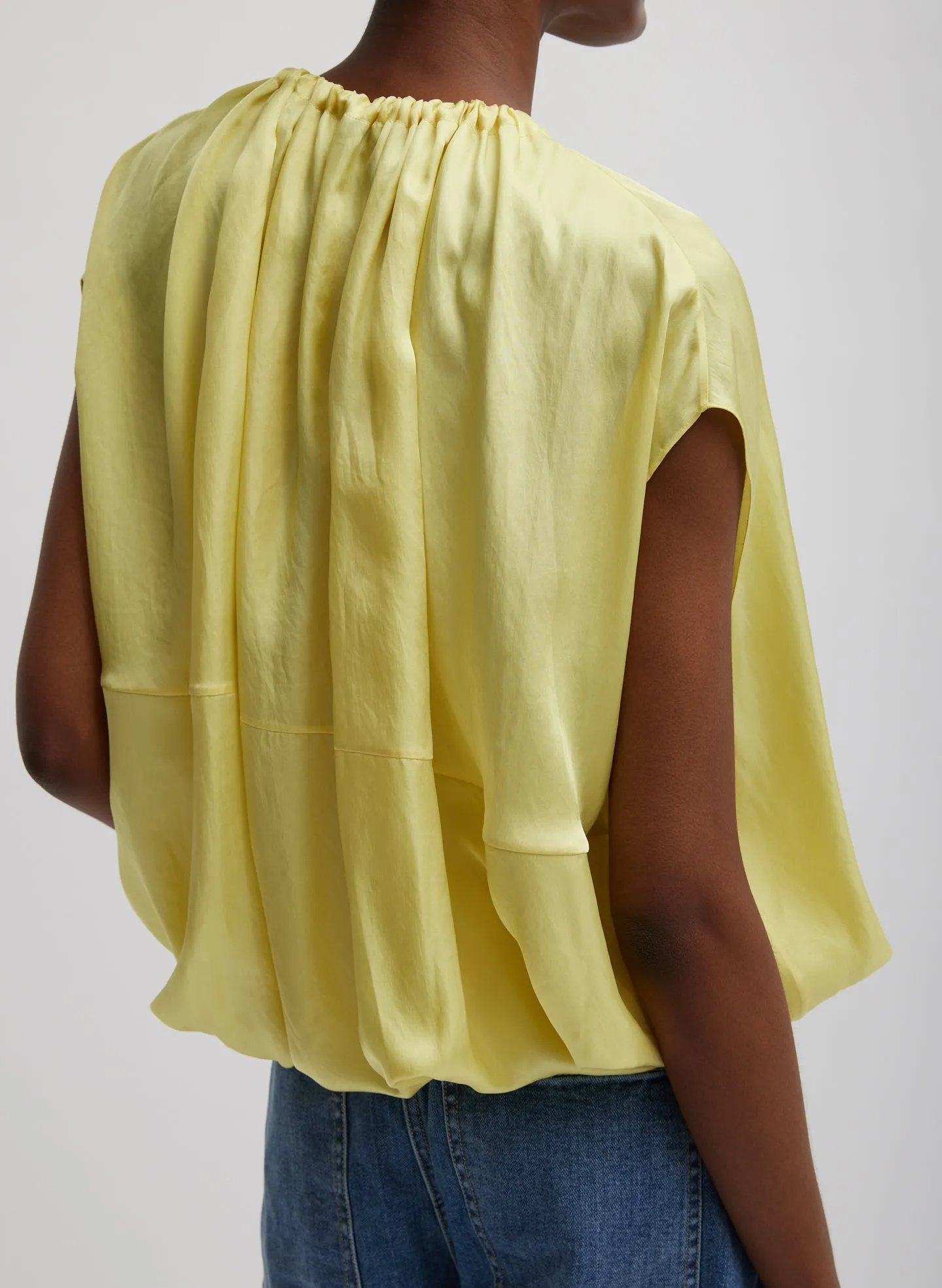 Spring Acetate Shirred Neck Circular Top sold by Tibi product image thumbnail 3