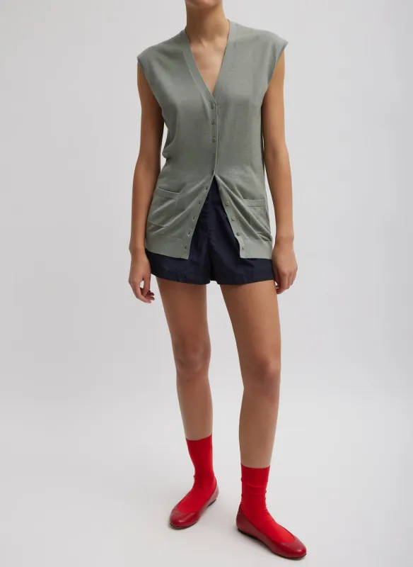 Cashmere Silk Blend Sleeveless Button Down Sweater made by Tibi