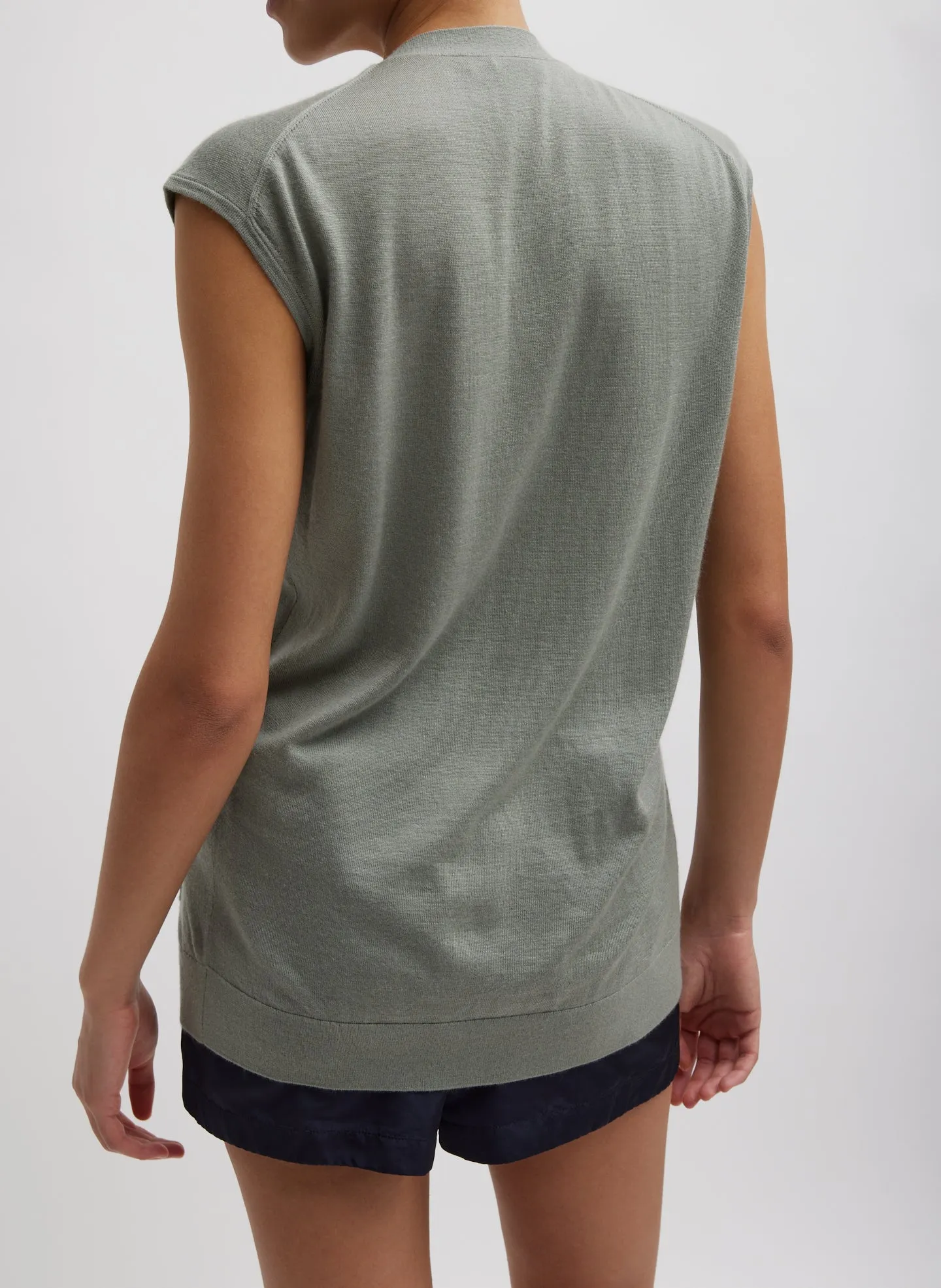 Cashmere Silk Blend Sleeveless Button Down Sweater sold by Tibi product image thumbnail 3