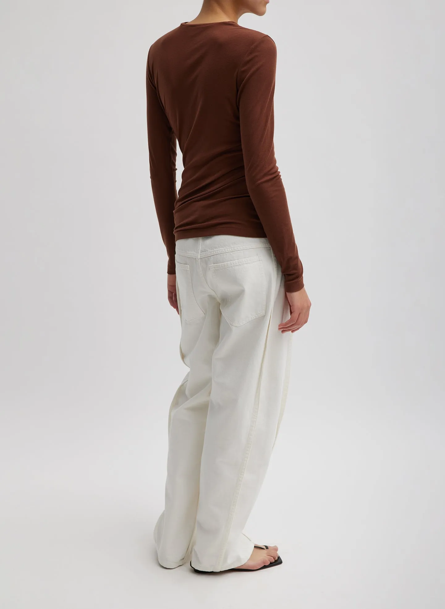 Tencel Knit Twisted Seam Long Sleeve T-Shirt sold by Tibi product image thumbnail 5