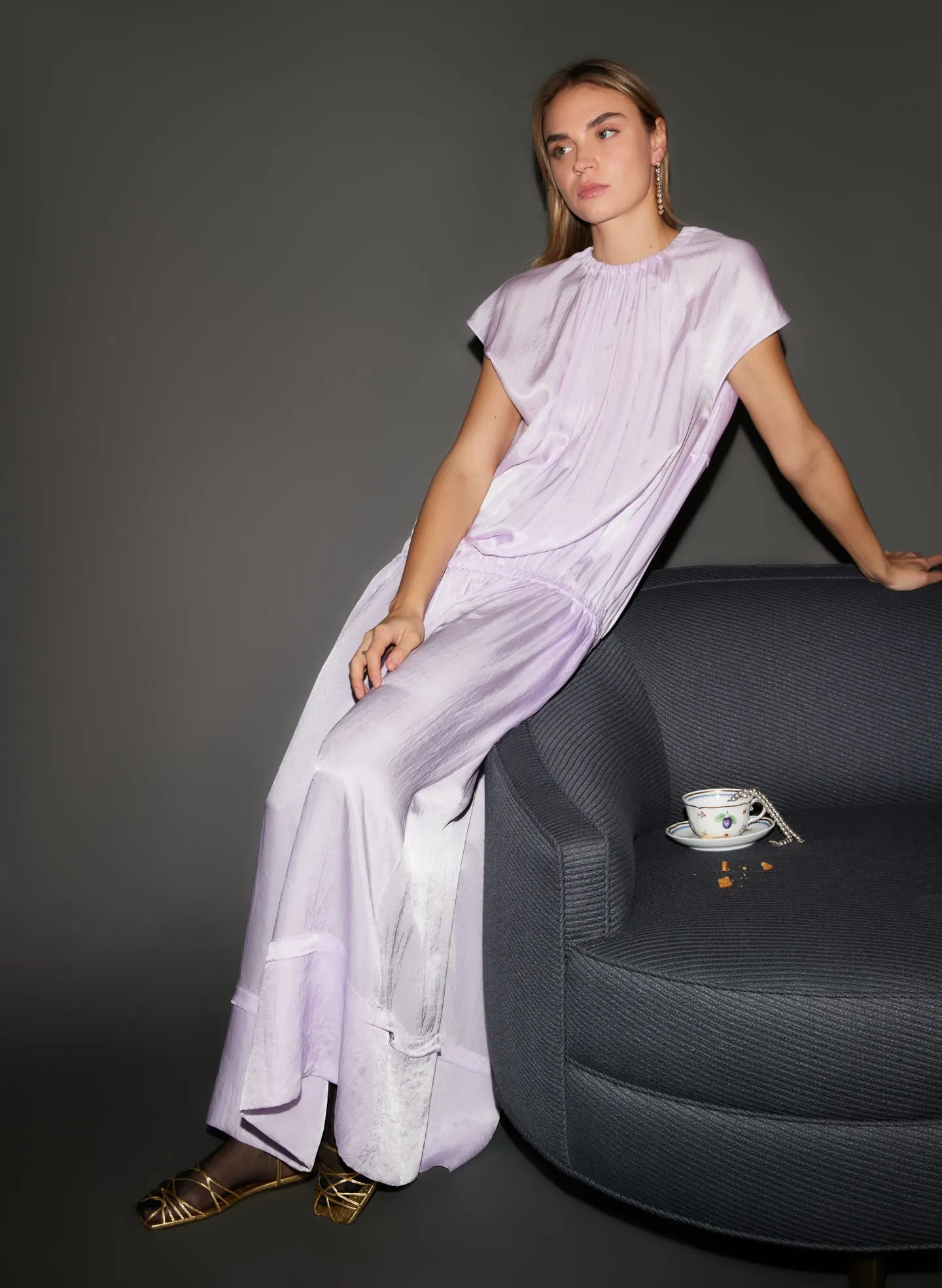 Spring Acetate Shirred Circular Dress sold by Tibi product image thumbnail 2