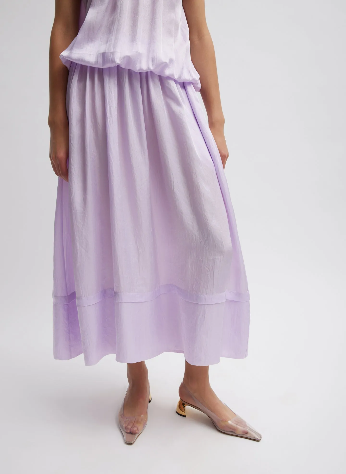 Spring Acetate Shirred Circular Dress sold by Tibi product image thumbnail 3