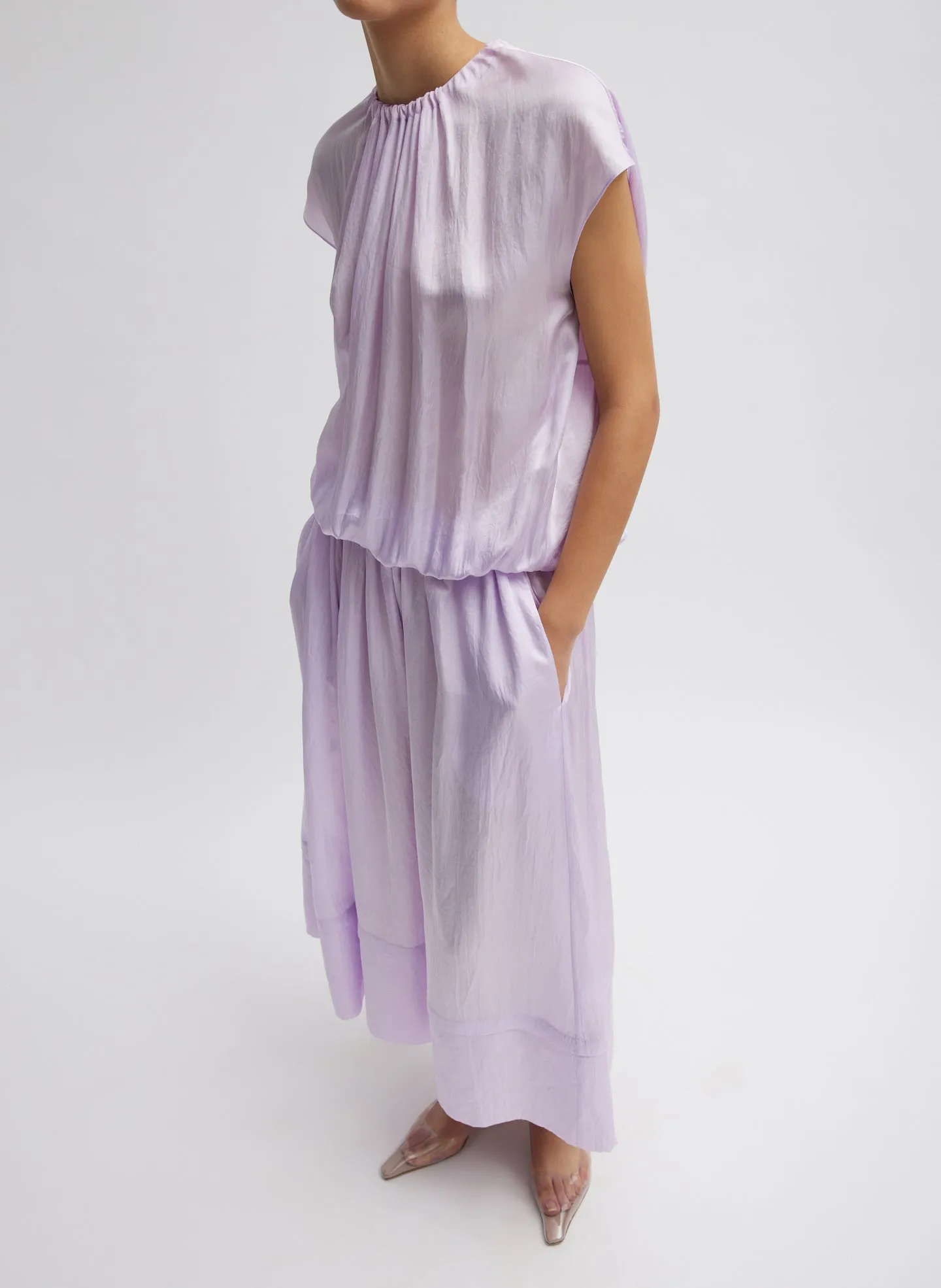 Spring Acetate Shirred Circular Dress sold by Tibi
