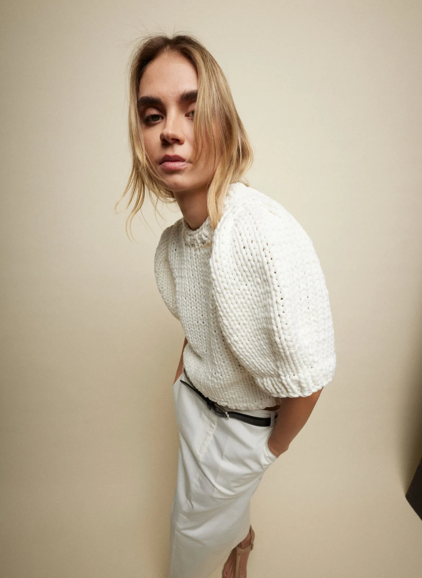 Deluxe Tube Yarn Sweater Mini Puff Pullover sold by Tibi product image thumbnail 2