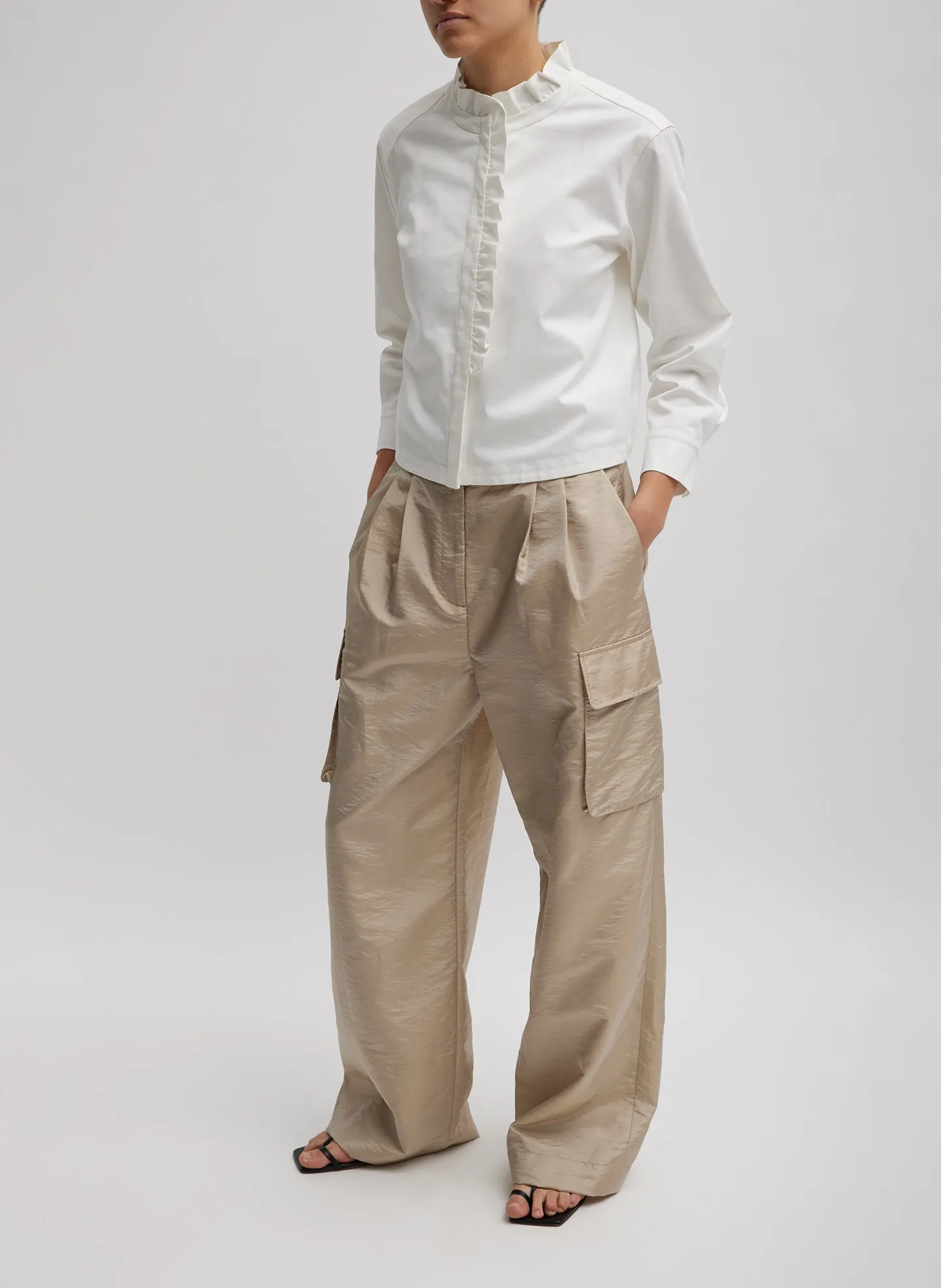 Chino Holly Bracelet Sleeve Shirt sold by Tibi product image thumbnail 5