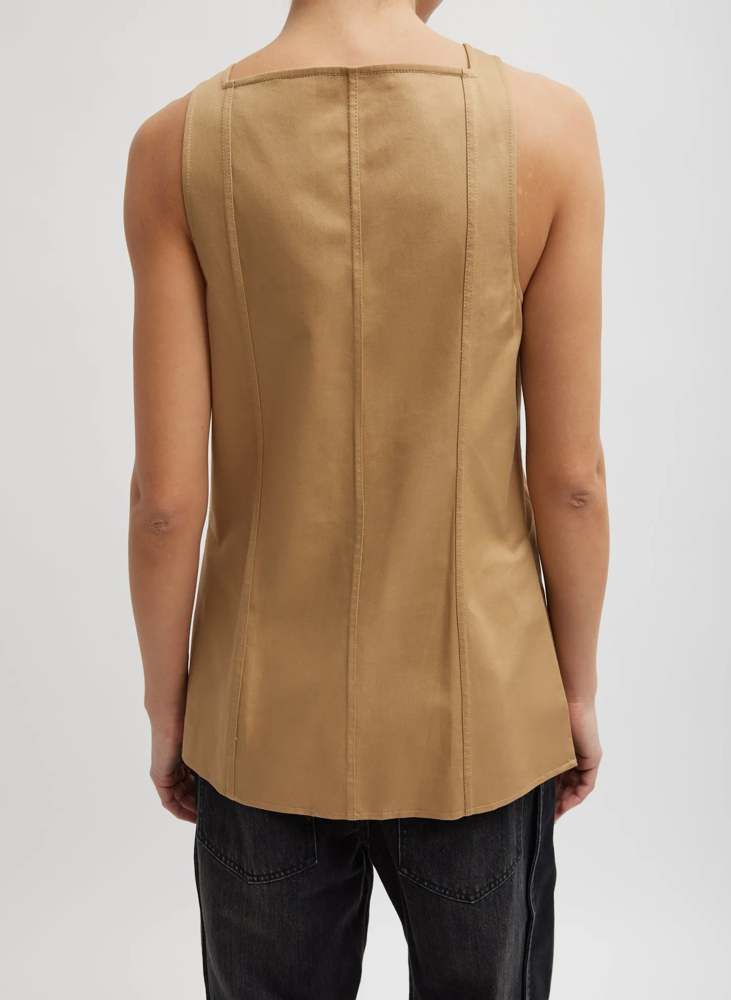 Chino Slit Front Sleeveless Tunic sold by Tibi product image thumbnail 4