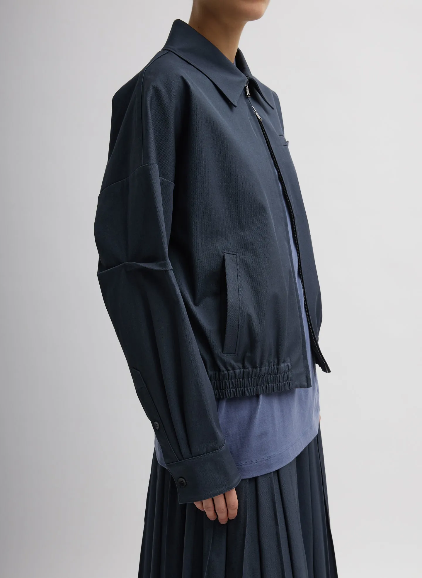 Oliver Cotton Stretch Tricotine Bomber sold by Tibi product image thumbnail 5
