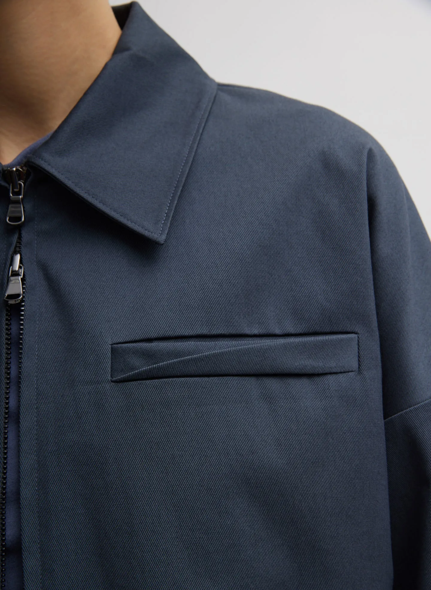 Oliver Cotton Stretch Tricotine Bomber sold by Tibi product image thumbnail 4