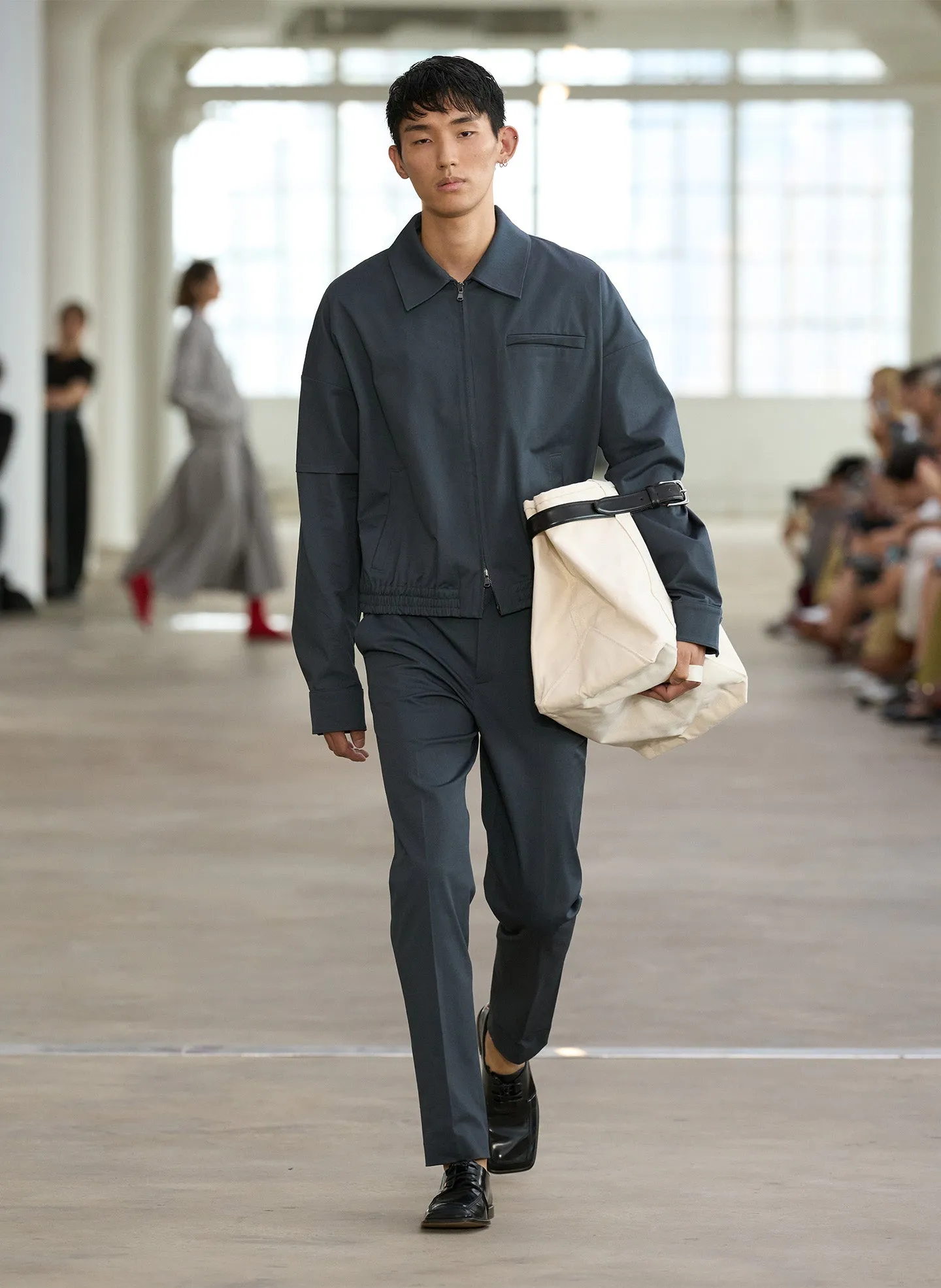 Oliver Cotton Stretch Tricotine Bomber sold by Tibi product image thumbnail 2