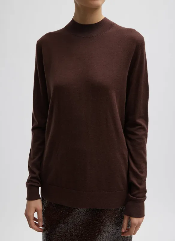 Cashmere Silk Blend Mock Neck Easy Sweater made by Tibi