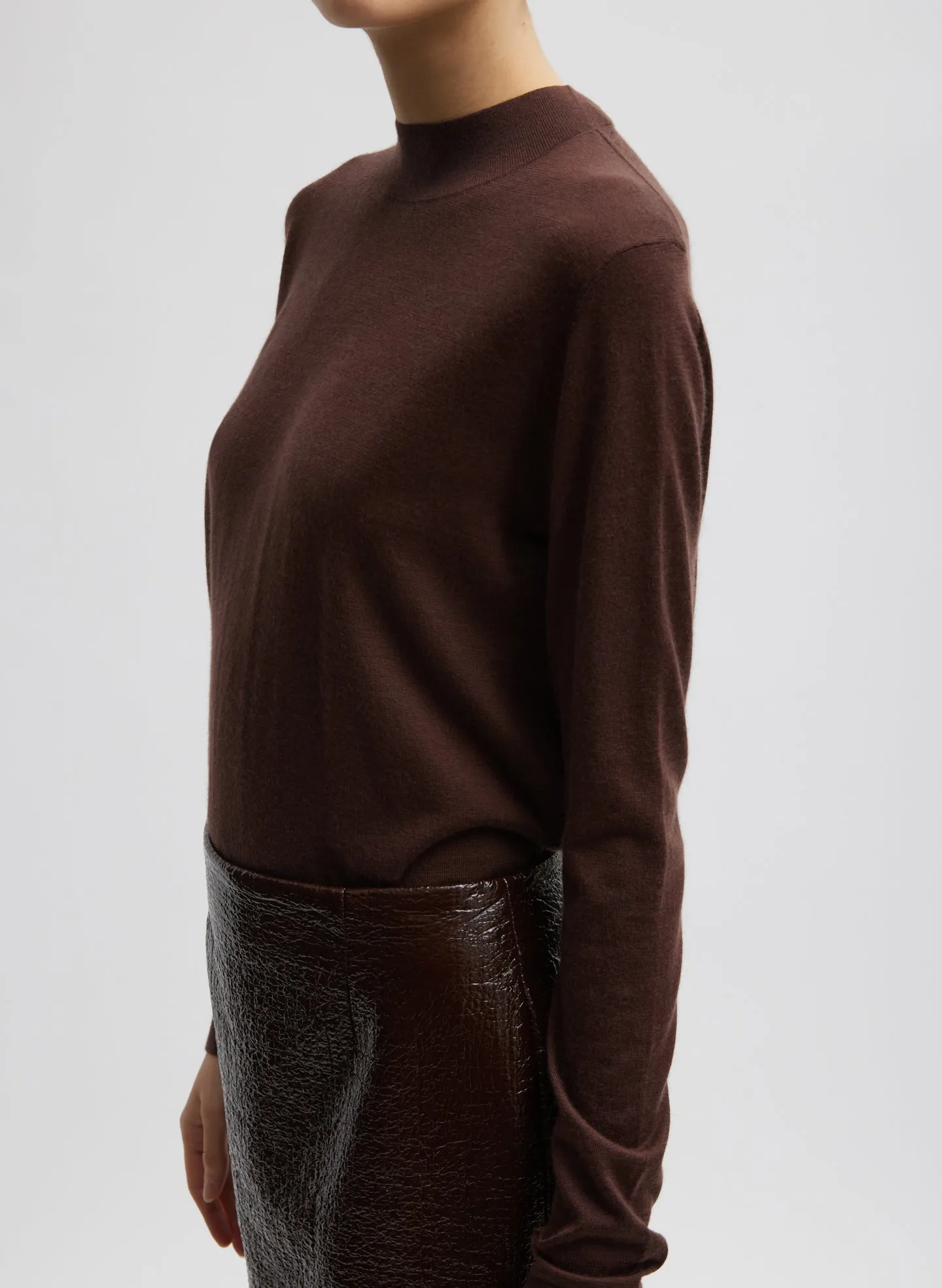 Cashmere Silk Blend Mock Neck Easy Sweater sold by Tibi product image thumbnail 4