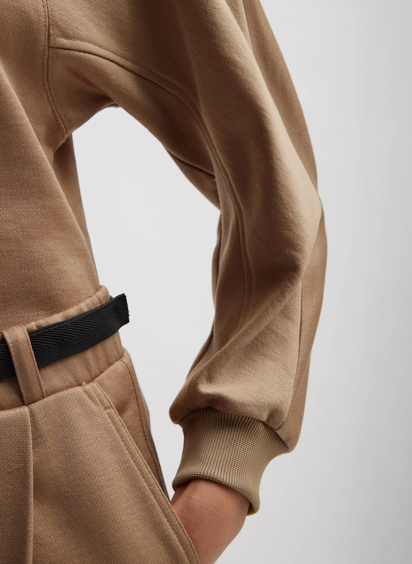 Silk Terry Sculpted Sleeve Slim Sweatshirt sold by Tibi product image thumbnail 4