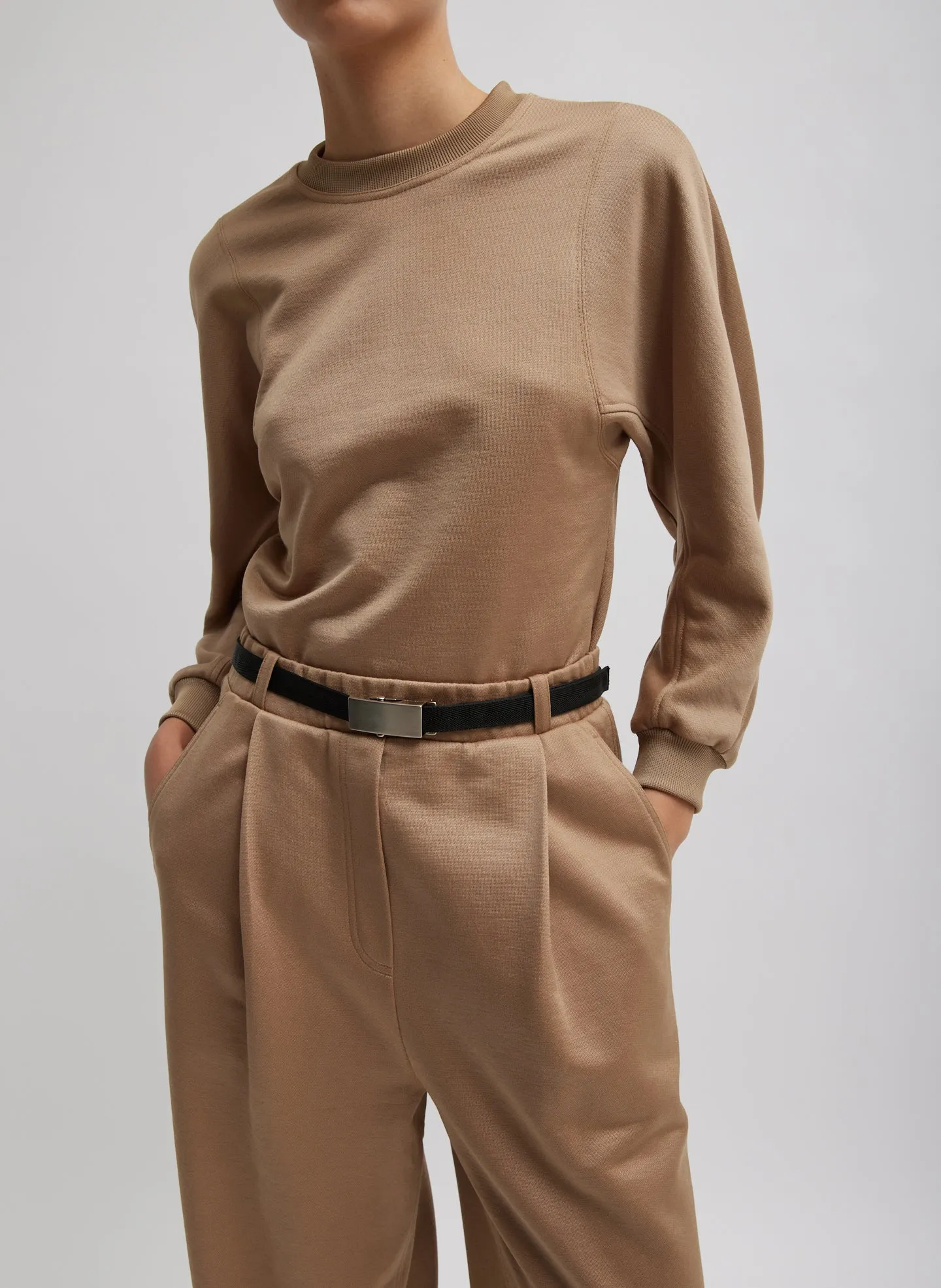 Silk Terry Sculpted Sleeve Slim Sweatshirt sold by Tibi product image thumbnail 5