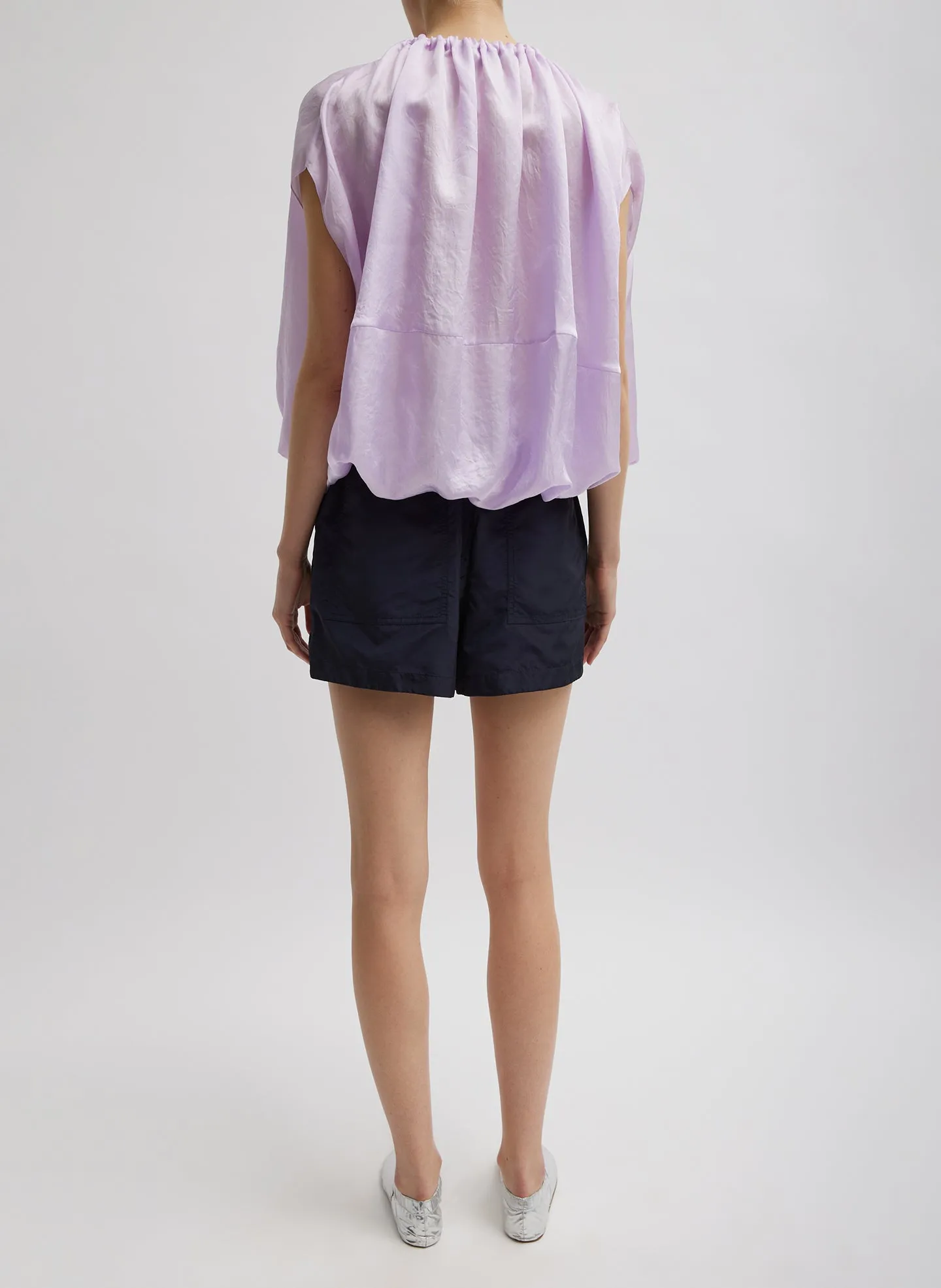 Spring Acetate Shirred Neck Circular Top sold by Tibi product image thumbnail 4
