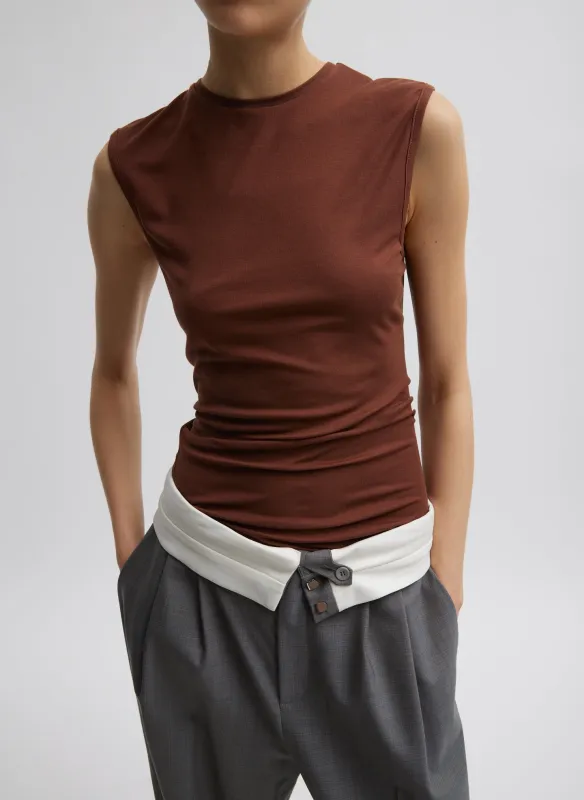 Tencel Knit Twisted Seam Tank made by Tibi