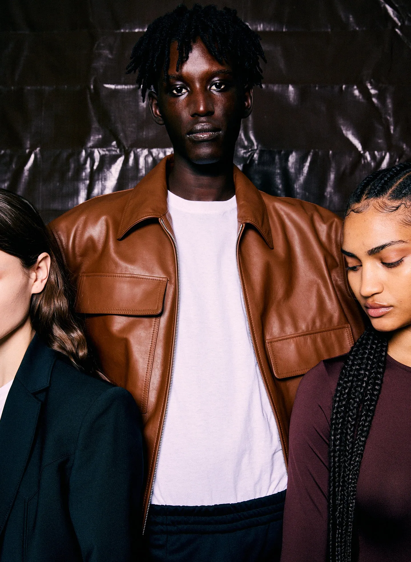 Aviator Leather Oversized Bomber sold by Tibi product image thumbnail 3