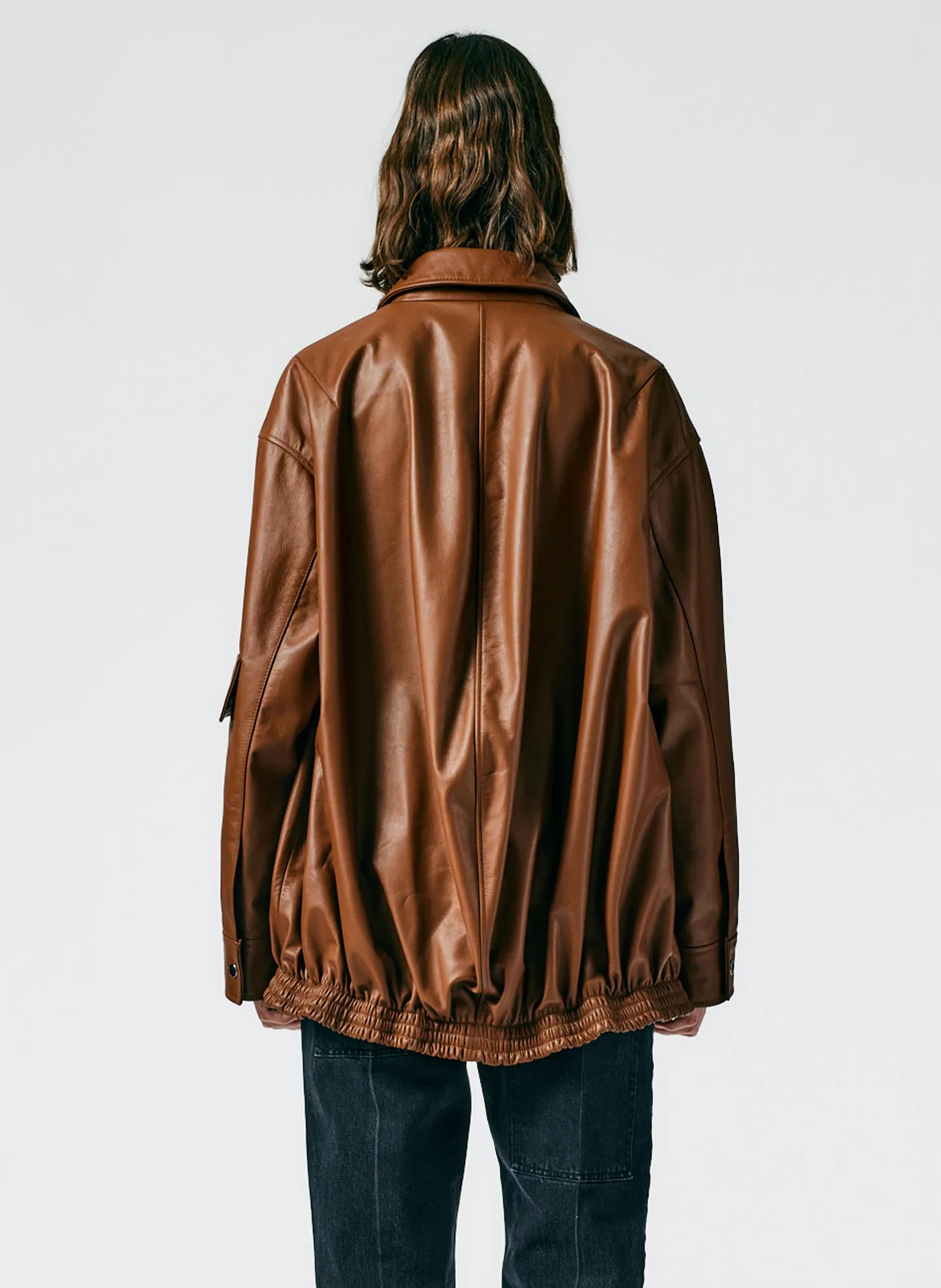 Aviator Leather Oversized Bomber sold by Tibi product image thumbnail 5