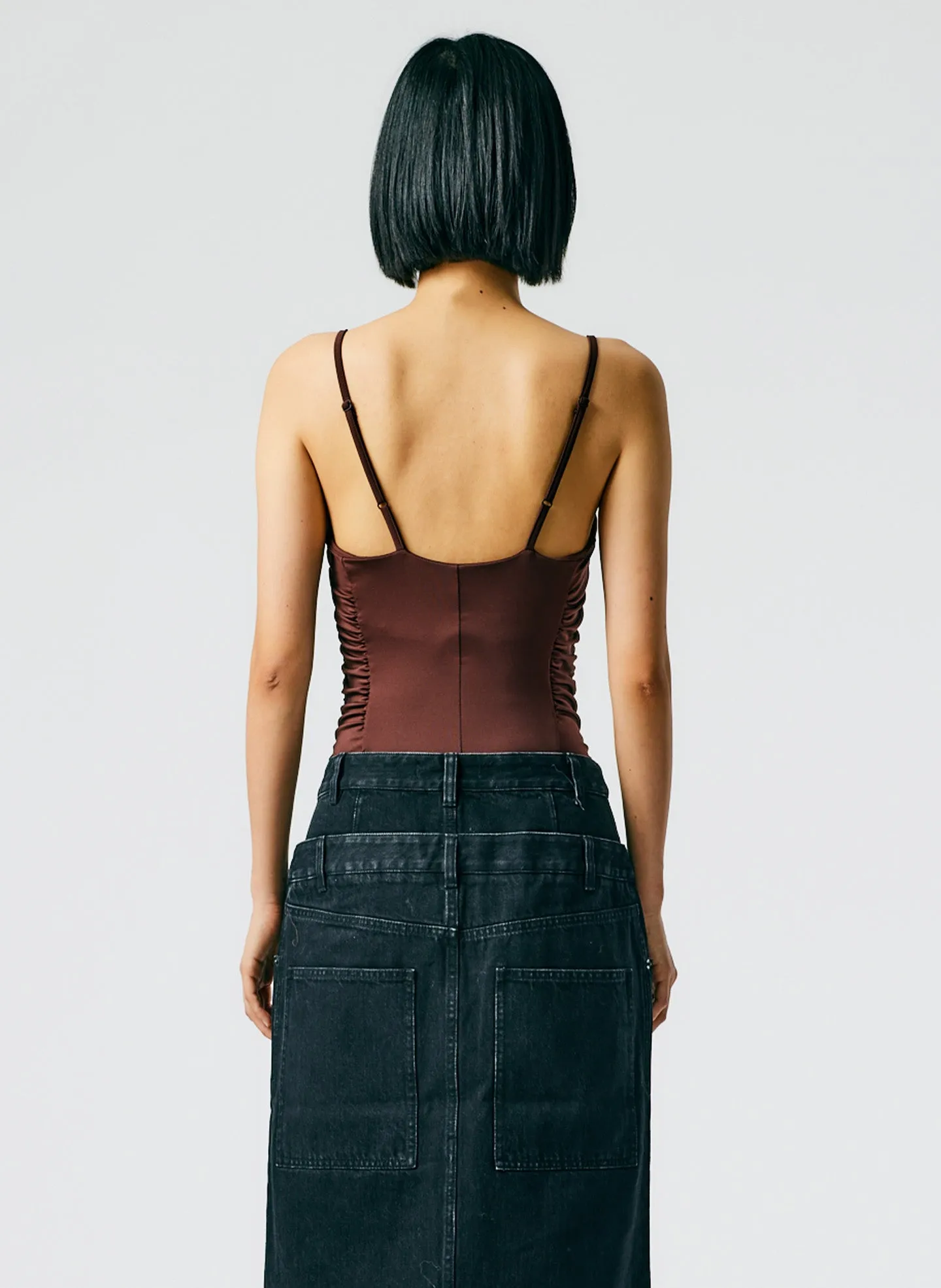 Stretch Shirred Bodysuit sold by Tibi product image thumbnail 4