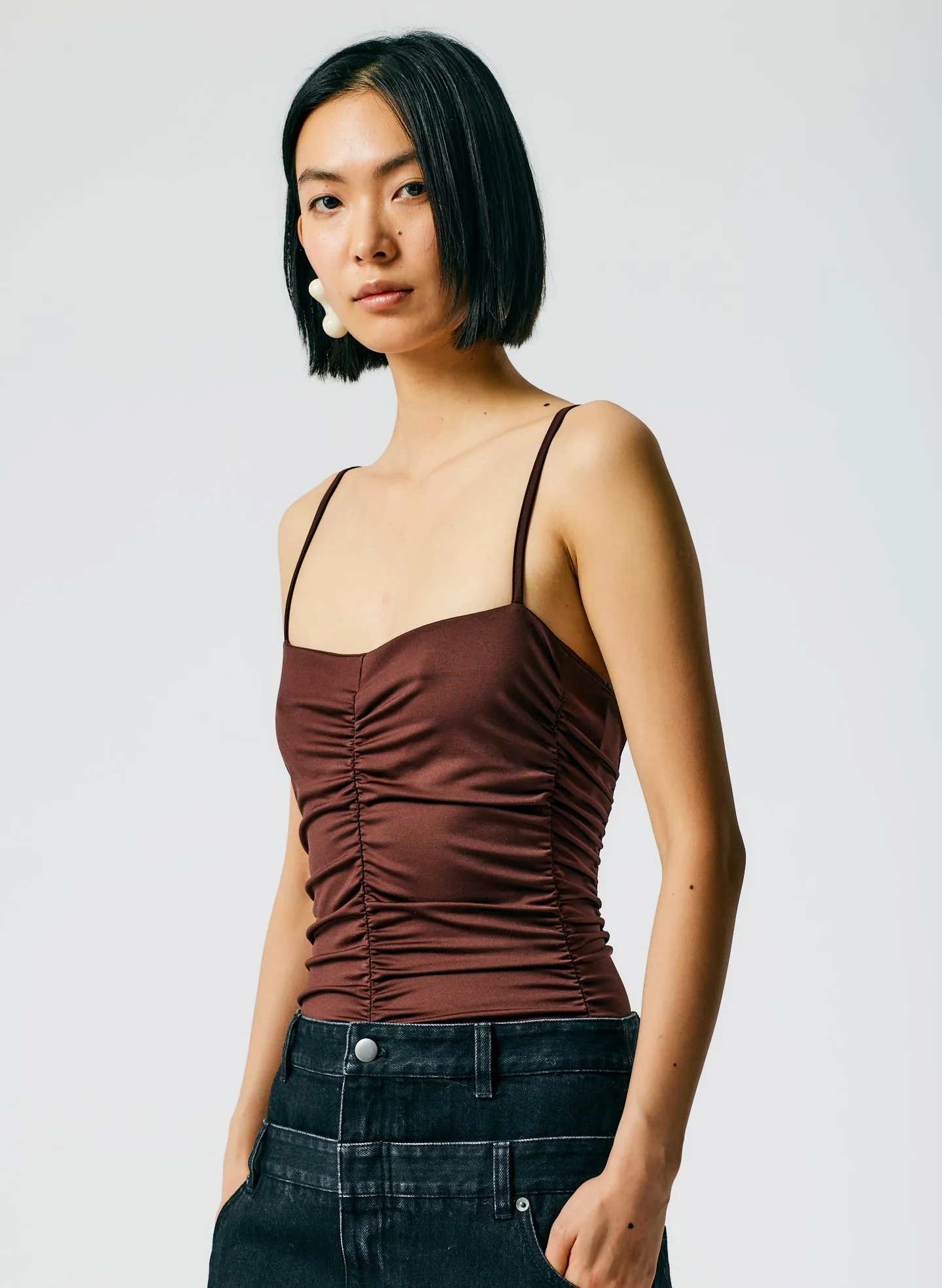 Stretch Shirred Bodysuit sold by Tibi product image thumbnail 5